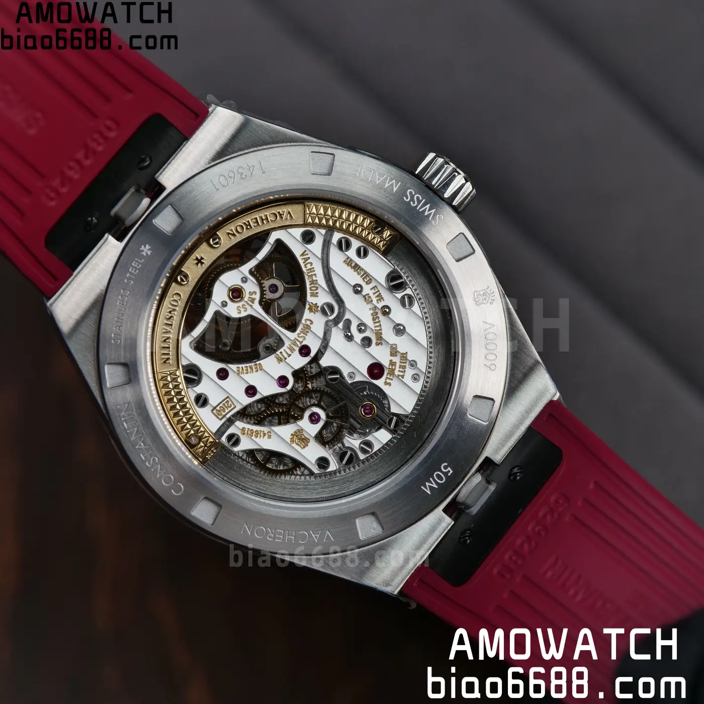 VC Overseas 42.5mm 6000V BBS Factory Best Edition Red Dial Red Rubber Strap Tourbillon 93 6645b278b4e1344 AMO Watch