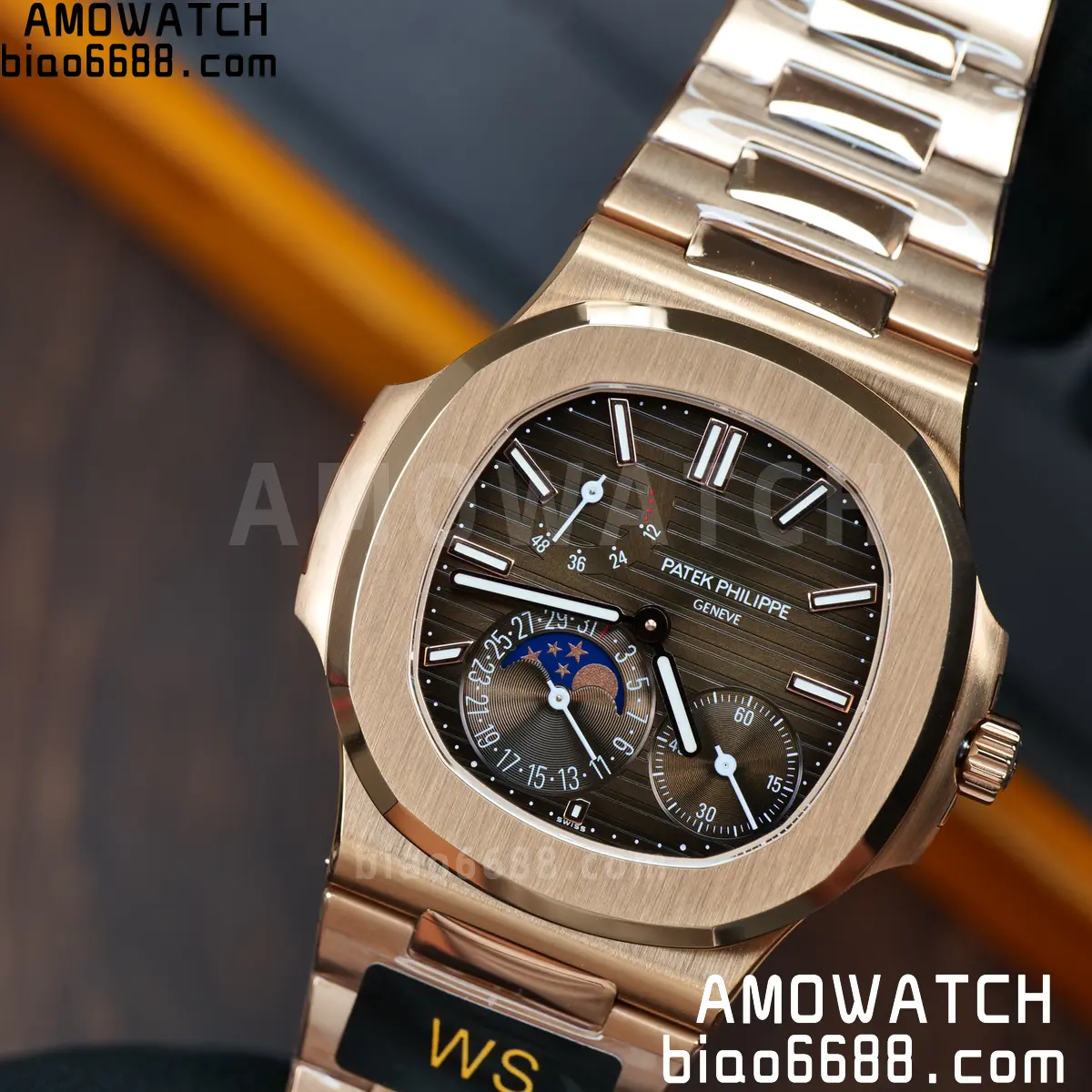 Patek Philippe Nautilus 5712R RG WSF 1:1 Best Edition Brown Dial on RG Bracelet JH240 Super Clone 90 66ac33bc2373a09 阿默表行AmoWatch