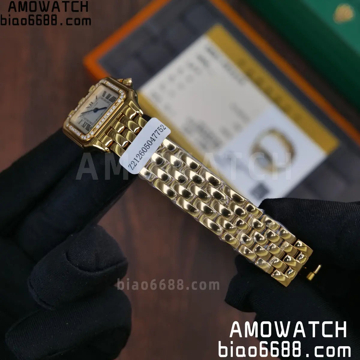 Custom Made Cartier Panthère 27mm WJPN0016 Gold-plated moissanite bezel 62 6a1b944108bd2e8 AMO Watch