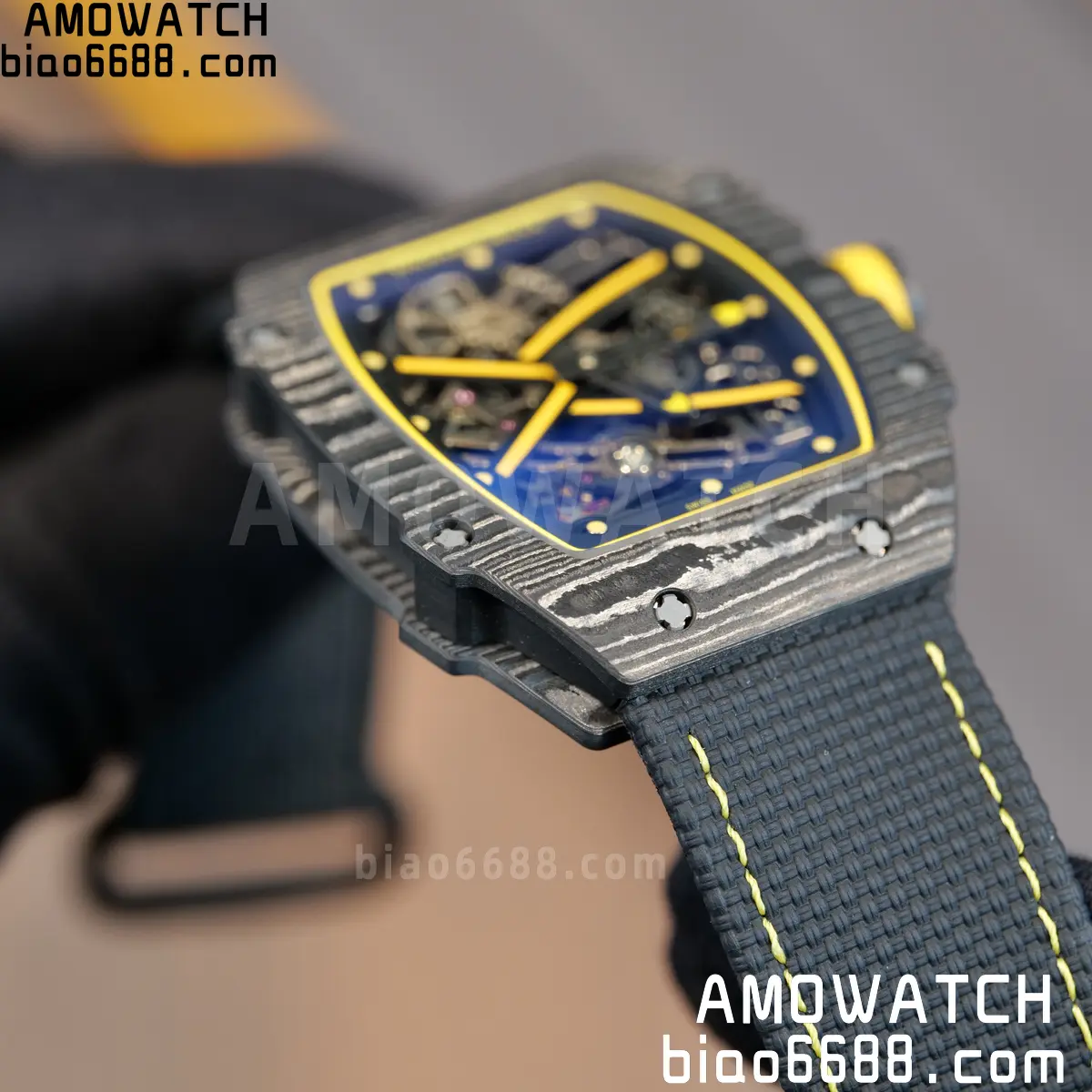 RICHARD MILLE RM67-02 Black NTPT Yellow Skeleton Dial on Black NylonStrap CRMA7 Clone V10 93 6a5ee4aeb561264 阿默表行AmoWatch