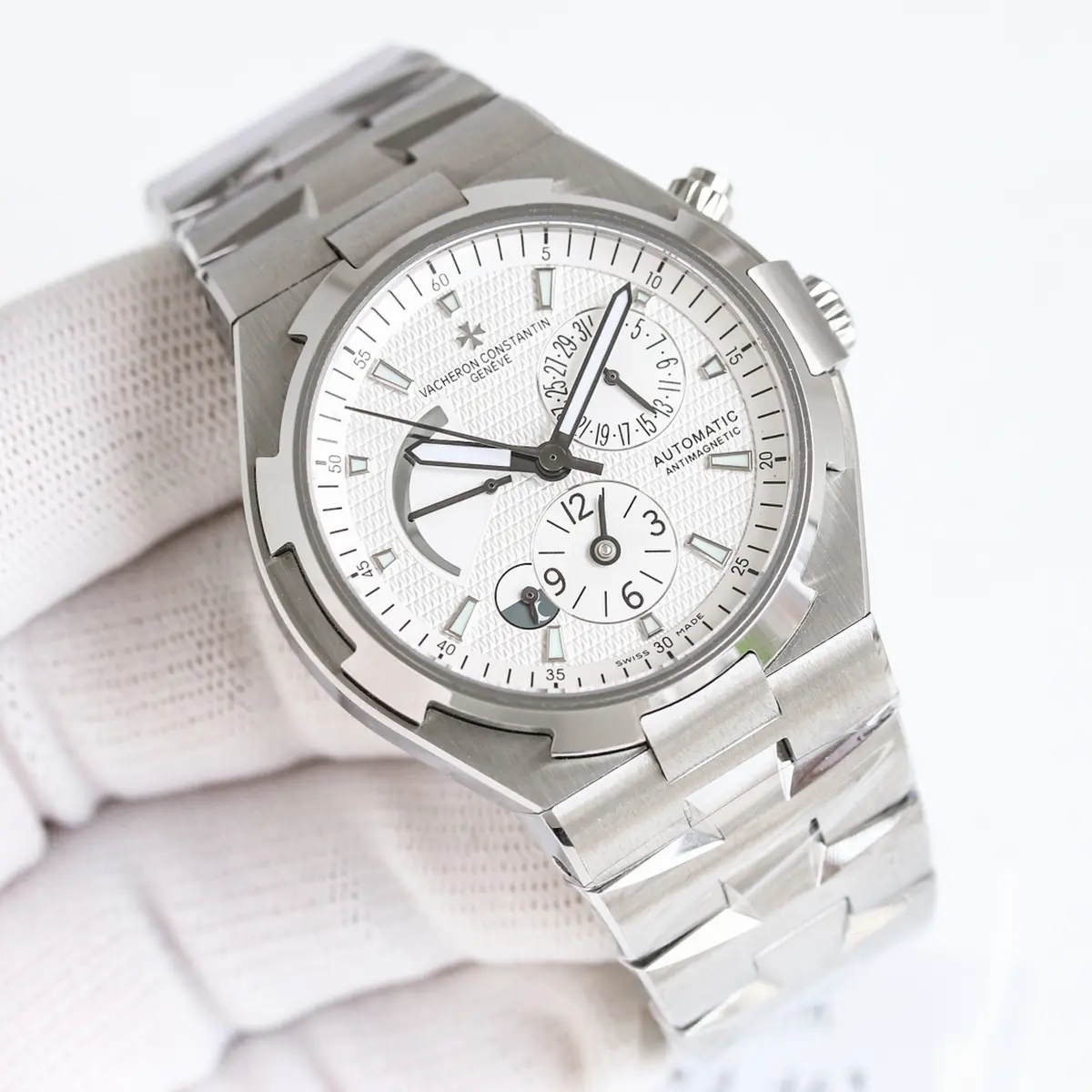 VC Overseas 47450 SS 9F Best Edition White Dial on SS Bracelet 16 6e976f5e34ecc10 AMO Watch
