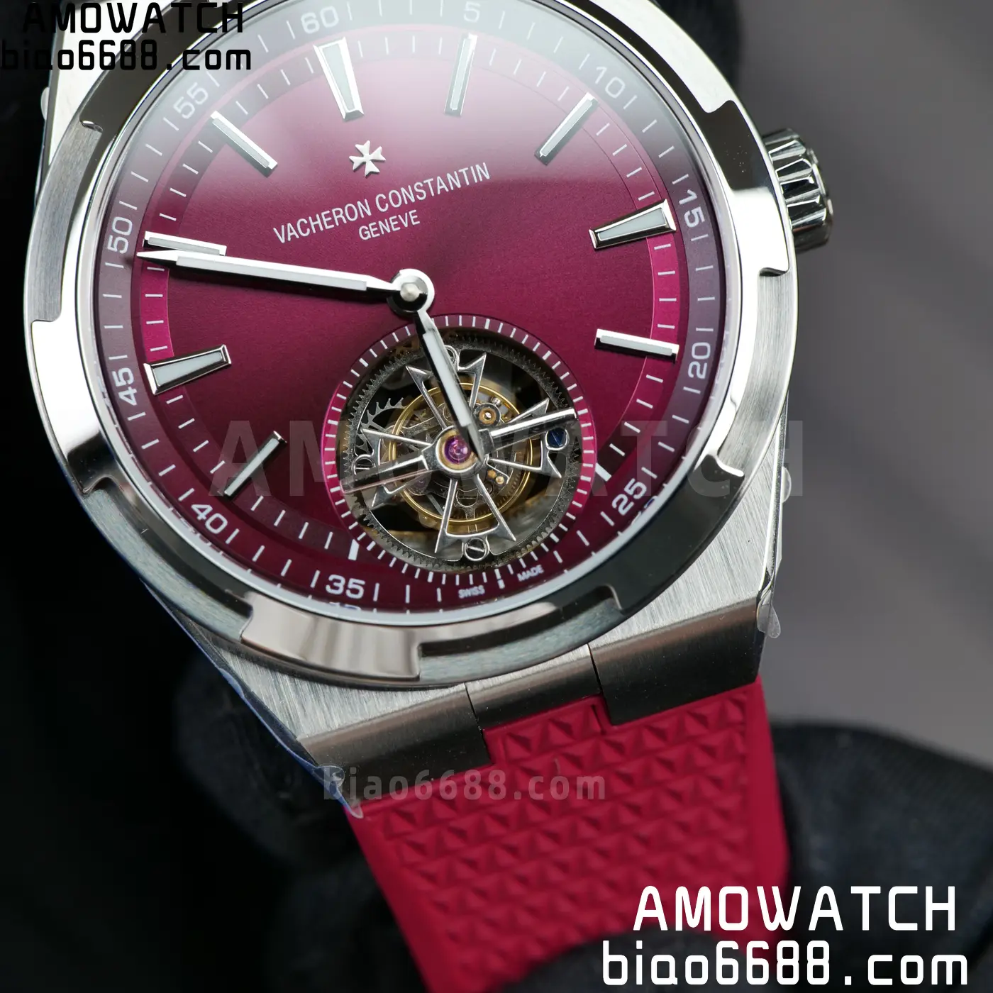 VC Overseas 42.5mm 6000V BBS Factory Best Edition Red Dial Red Rubber Strap Tourbillon 85 71d32443eb25988 AMO Watch