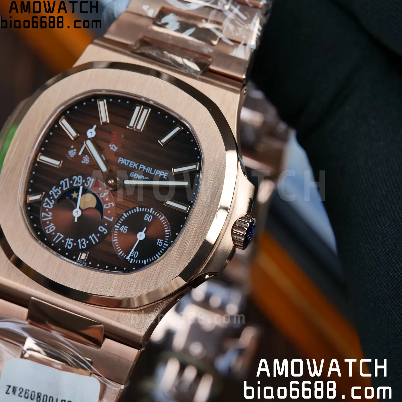 Patek Philippe Nautilus 5712R RG UMI 1:1 Best Edition Brown Dial on RG Bracelet A240 Super Clone Weighted 81 731f77d5e558e0c AMO Watch