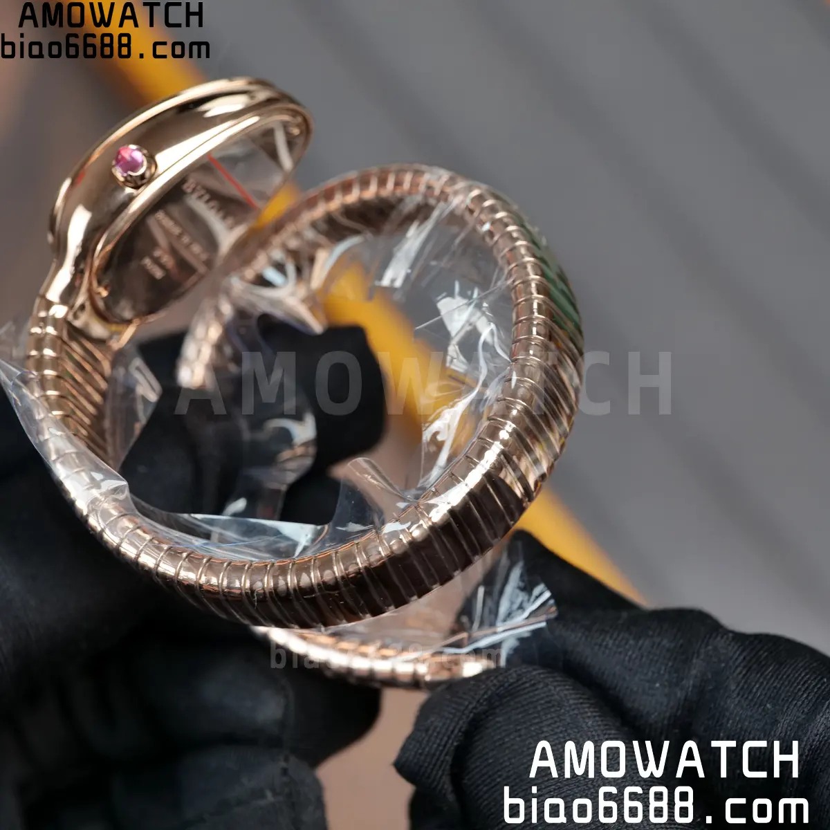 BVLGARI Serpenti Seduttori Watch 101815 RG BVF 1:1 Best Edition Black Dial on YG Bracelet ETA Quartz 64 7396cd294a9f619 AMO Watch