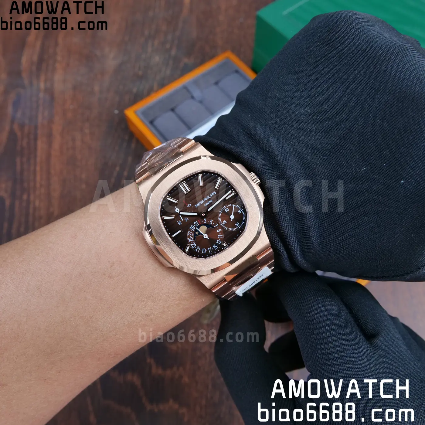 Patek Philippe Nautilus 5712R RG UMI 1:1 Best Edition Brown Dial on RG Bracelet A240 Super Clone Weighted 102 7492e307f267a90 AMO Watch