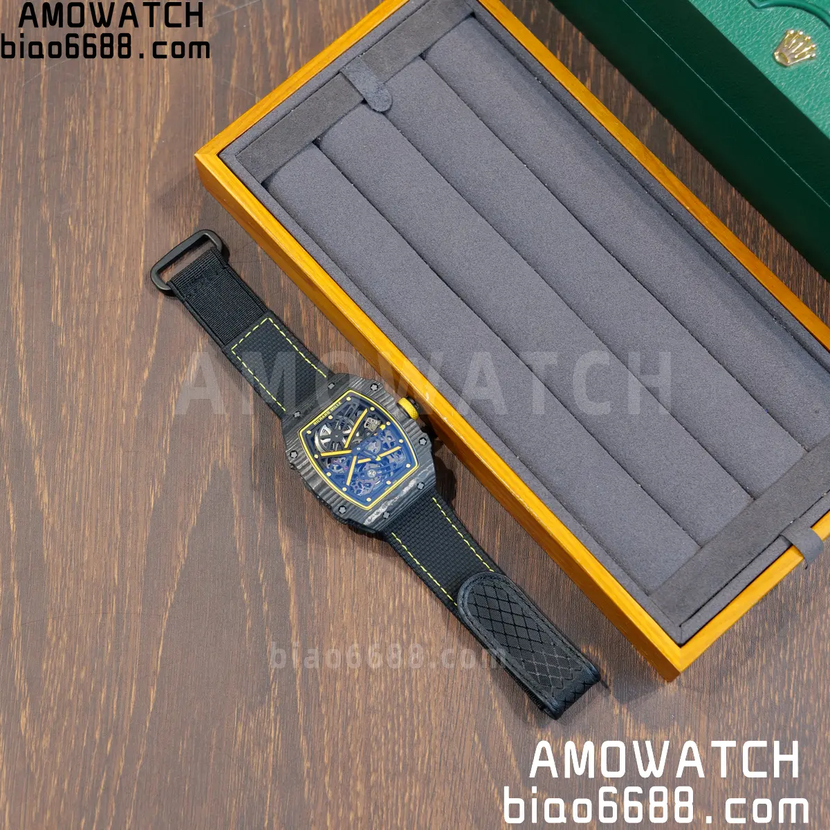 RICHARD MILLE RM67-02 Black NTPT Yellow Skeleton Dial on Black NylonStrap CRMA7 Clone V10 85 778abdd104fa247 阿默表行AmoWatch