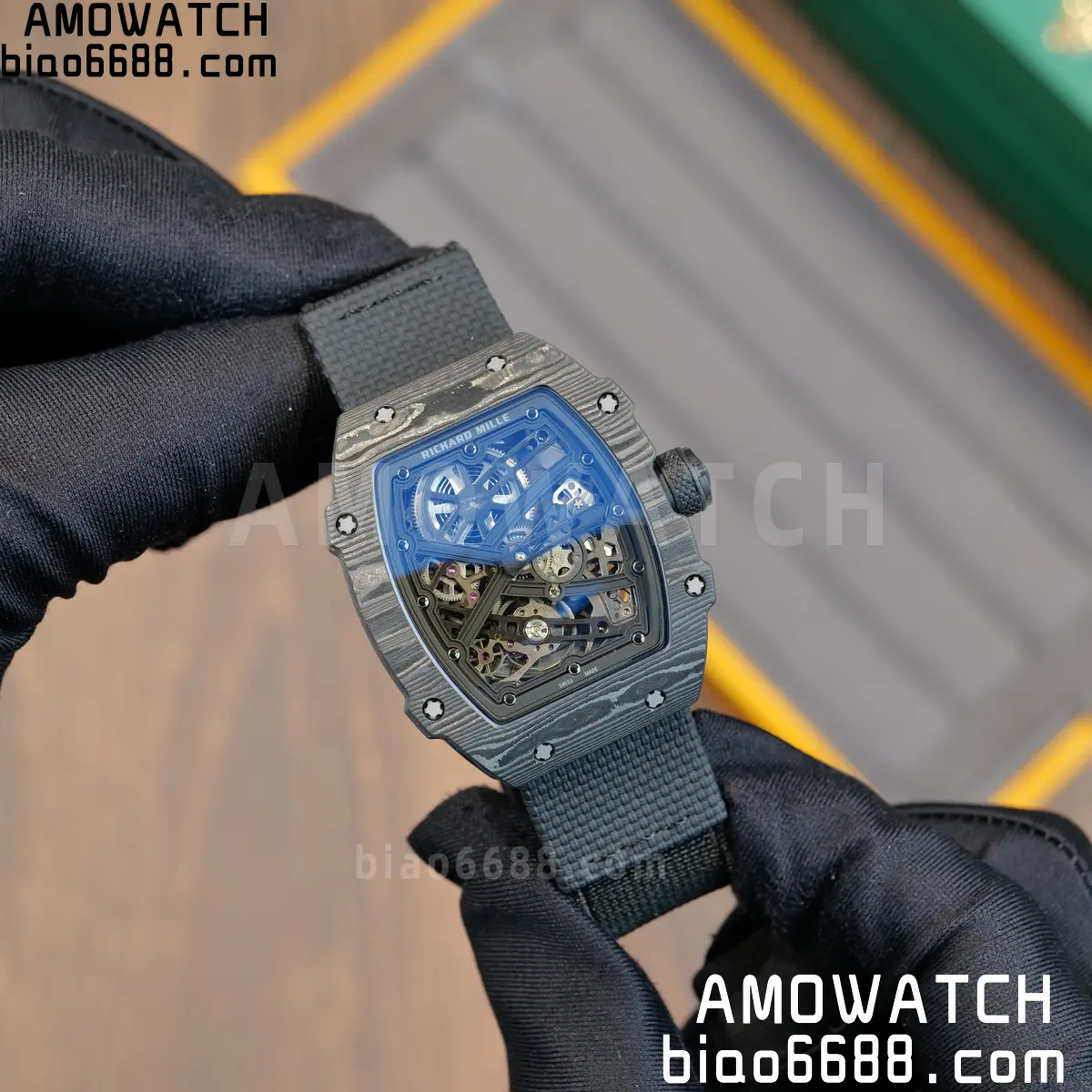 RICHARD MILLE RM67-02 Black NTPT All Black Skeleton Dial on Black Elastic strap CRMA7 Clone V10 74 77b819c2399a2b3 阿默表行AmoWatch