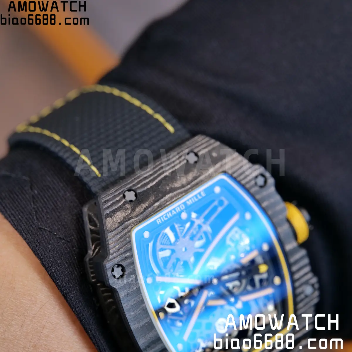 RICHARD MILLE RM67-02 Black NTPT Yellow Skeleton Dial on Black NylonStrap CRMA7 Clone V10 118 7b992ace7a67225 阿默表行AmoWatch