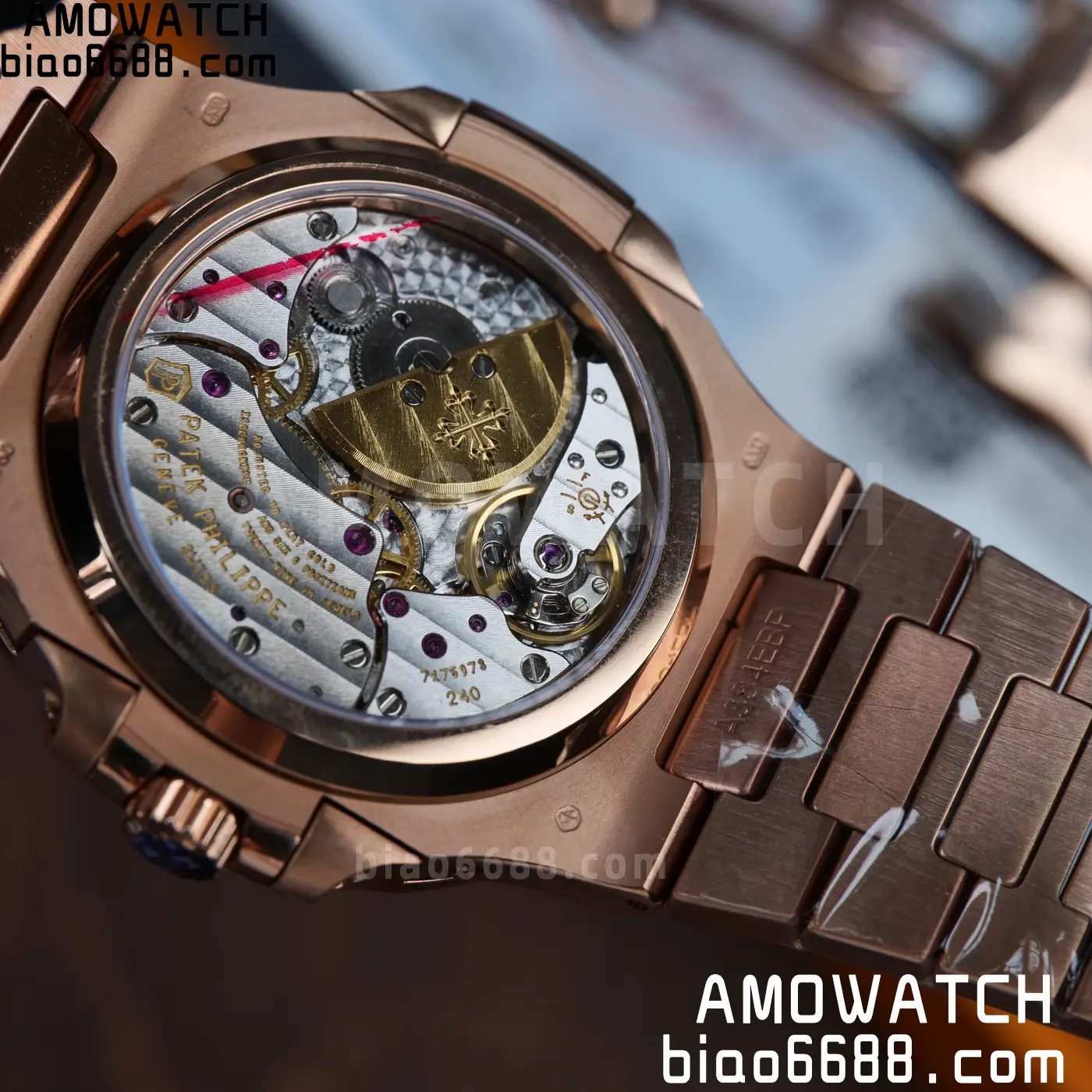 Patek Philippe Nautilus 5712R RG UMI 1:1 Best Edition Brown Dial on RG Bracelet A240 Super Clone Weighted 97 7be52569dd338ea AMO Watch