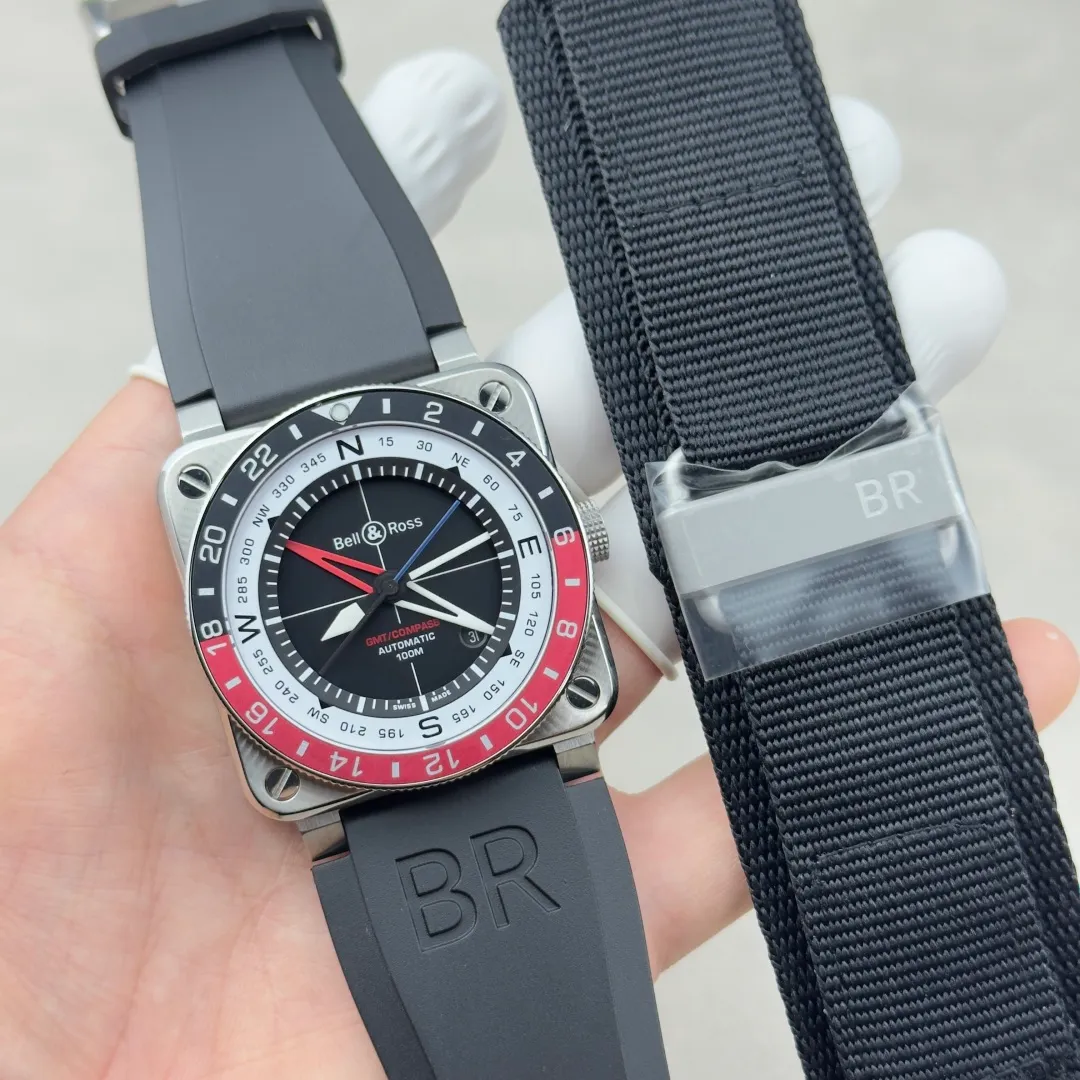 Bell Ross BR-03 GMT Compass BR Factory 1:1 Best Edition Black Dial on Black Rubber Strap 19 7d100d5c1134375 阿默表行AmoWatch