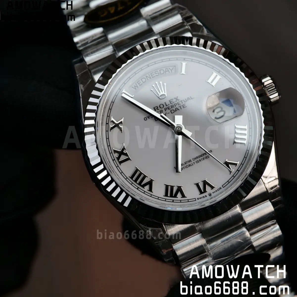 Rolex DayDate 128236 36mm KF 1:1 Best Edition Silvery Roman Dial (Gain Weight) 81 7dfefc73a3738b1 阿默表行AmoWatch