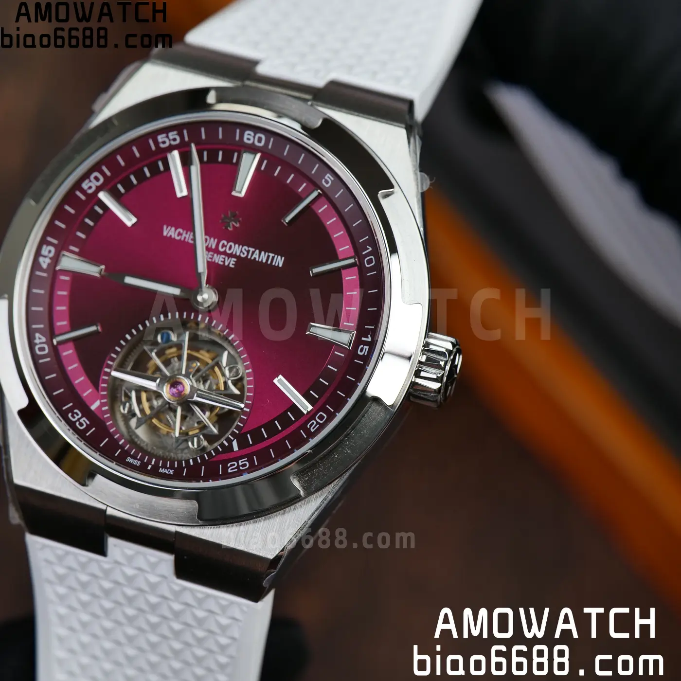 VC Overseas 42.5mm 6000V BBS Factory Best Edition White Dial Red Rubber Strap Tourbillon 64 7e201f03249b07b AMO Watch