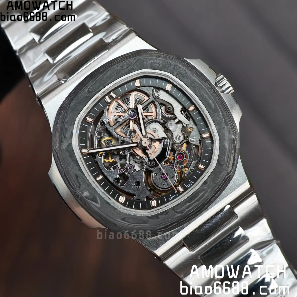 PP Nautilus Artisans de Genève 5711 squelette Best Edition Skeleton Dial on SS Bracelet 86 7ecf83e09bce42a 阿默表行AmoWatch