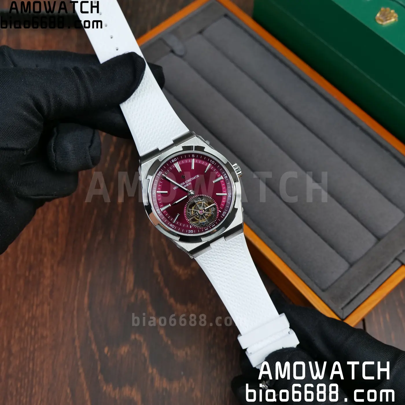 VC Overseas 42.5mm 6000V BBS Factory Best Edition White Dial Red Rubber Strap Tourbillon 54 7fdc76c21d57e55 AMO Watch
