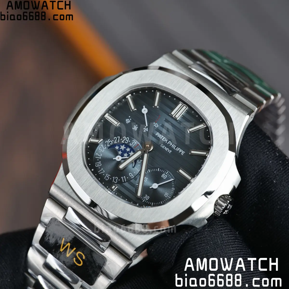 Patek Philippe Nautilus 5712 SS WSF 1:1 Best Edition Blue Dial on SS Bracelet JH240 Super Clone 94 83c736697199674 AMO Watch