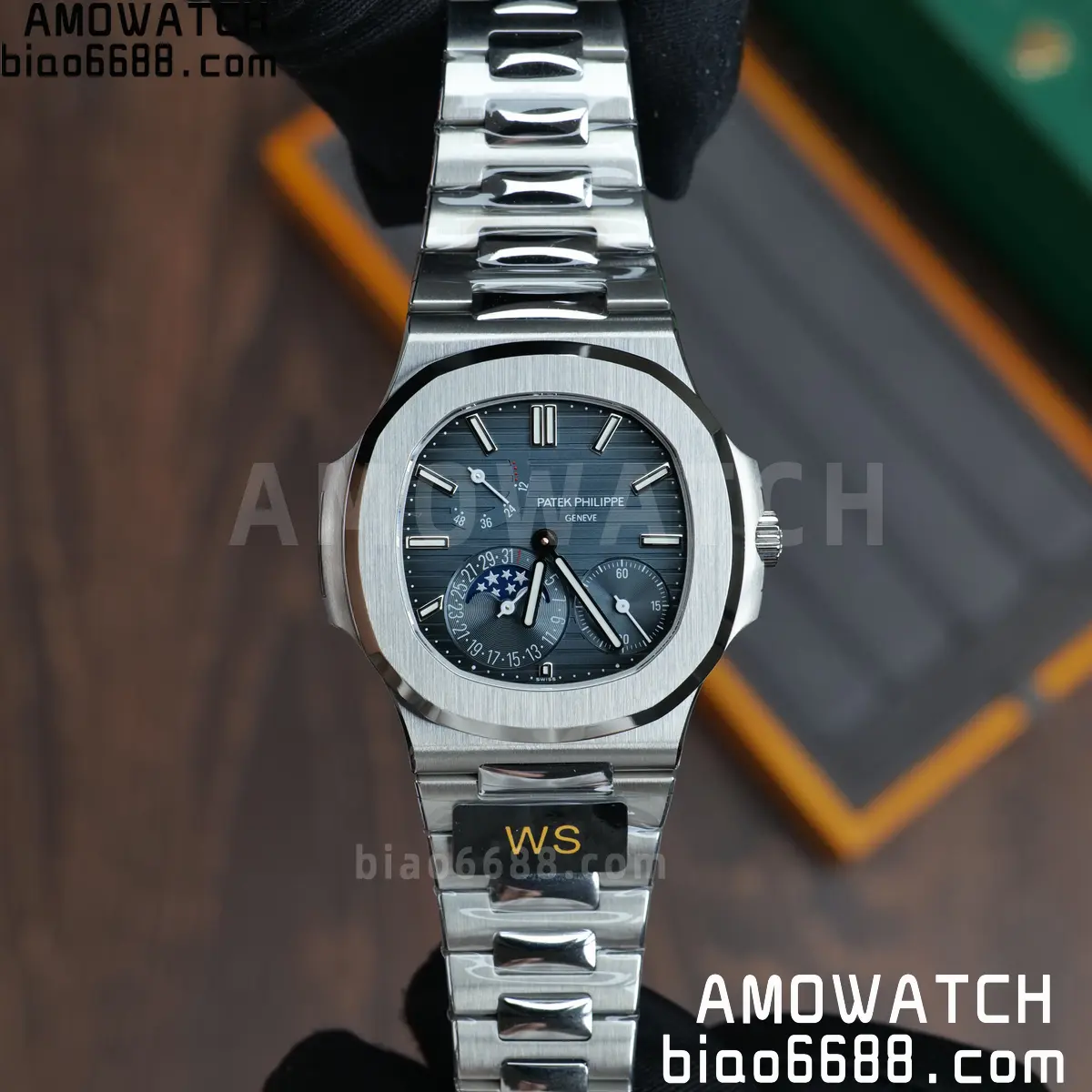 Patek Philippe Nautilus 5712 SS WSF 1:1 Best Edition Blue Dial on SS Bracelet JH240 Super Clone 84 84ad457603105a6 AMO Watch