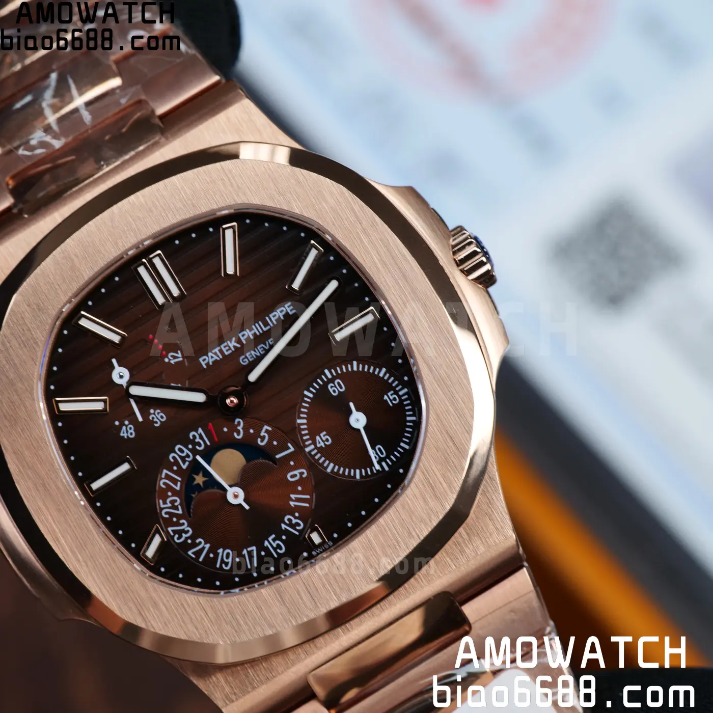 Patek Philippe Nautilus 5712R RG UMI 1:1 Best Edition Brown Dial on RG Bracelet A240 Super Clone Weighted 85 8851b5a34af6c20 AMO Watch
