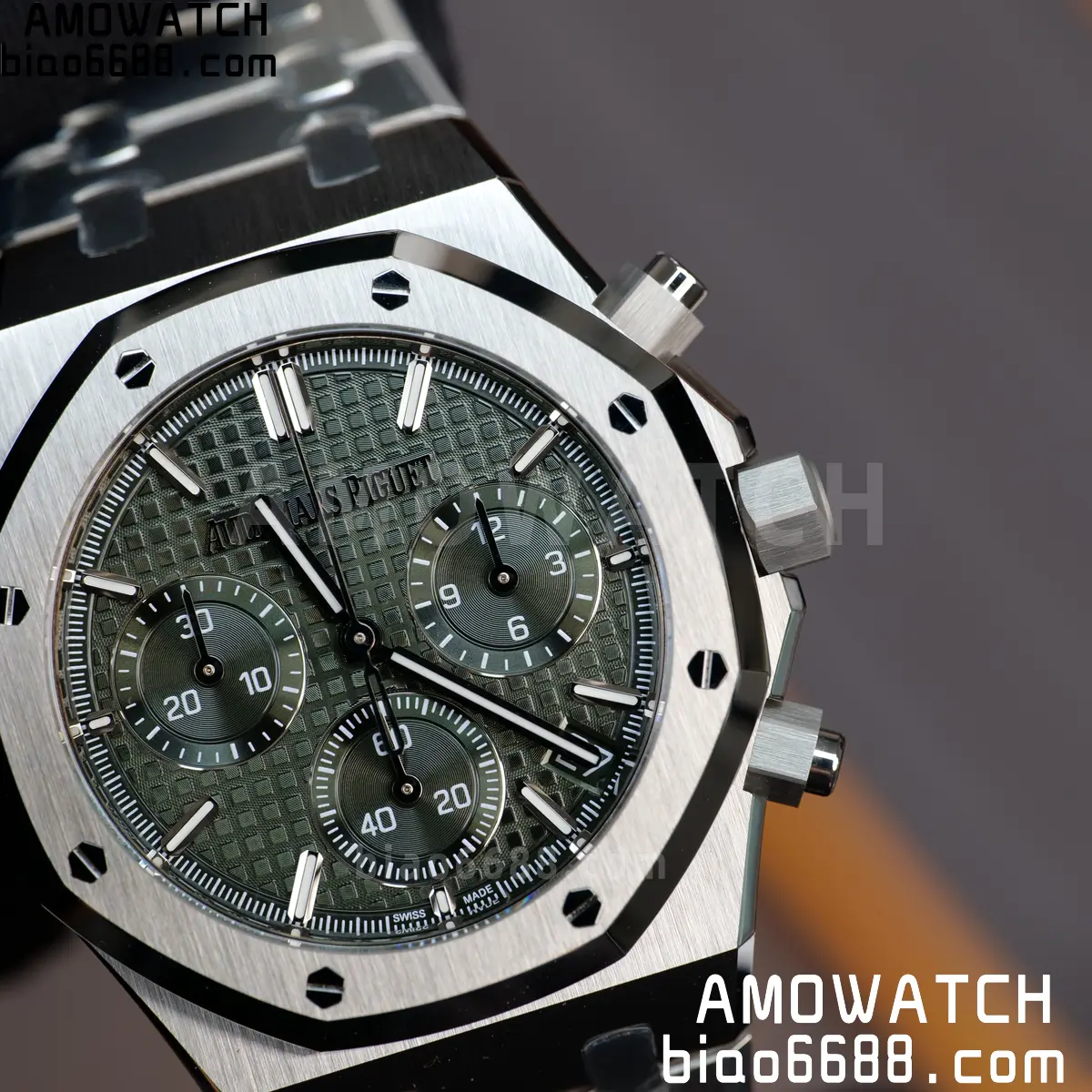 AP Royal Oak Chrono 26240 SS ZF 1:1 Best Edition Green Dial on SS Bracelet SA4401 Super Clone V2 (Free Sprung) 82 8c59b8435b0917c 阿默表行AmoWatch