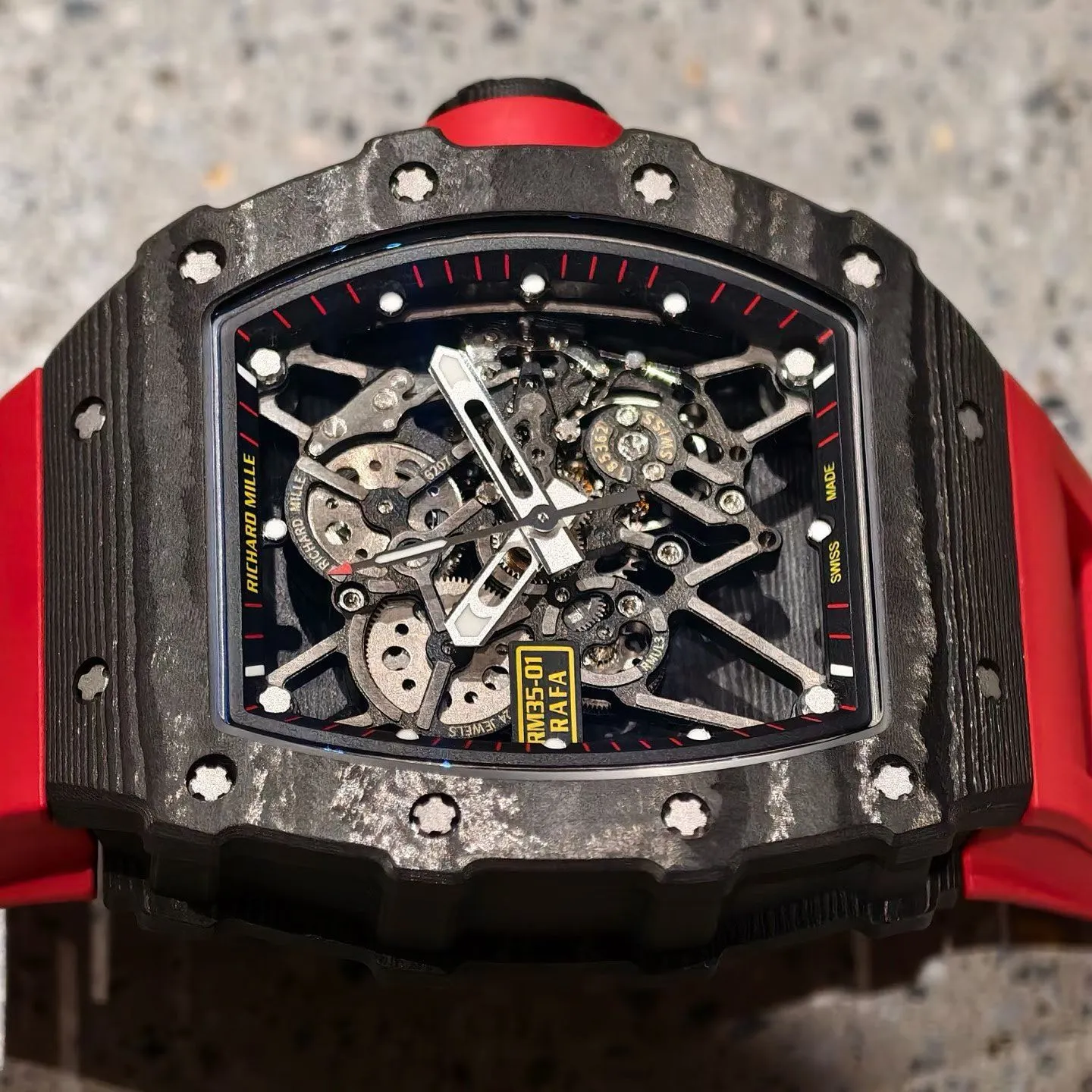 RM35-01 NTPT Mille Studio 1:1 Best Edition on Red Rubber Strap RMUL3 Super Clone (Custom Case Set) 21 8d148039febad91 AMO Watch