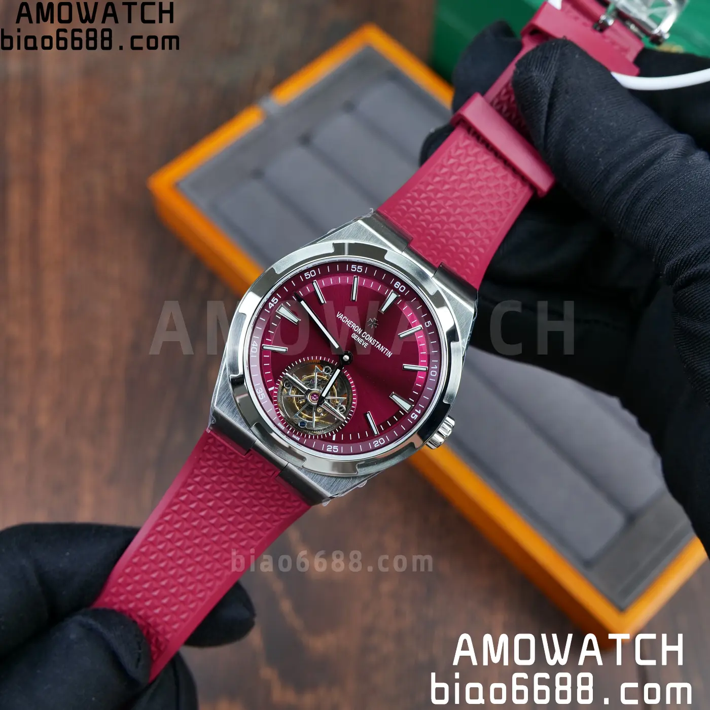 VC Overseas 42.5mm 6000V BBS Factory Best Edition Red Dial Red Rubber Strap Tourbillon 71 8e3d0e85256cc69 AMO Watch