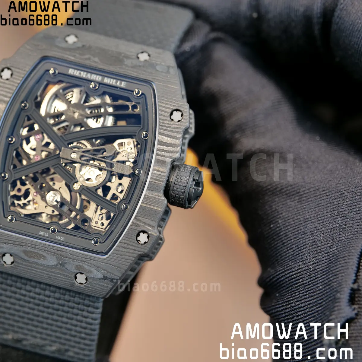 RICHARD MILLE RM67-02 Black NTPT All Black Skeleton Dial on Black Elastic strap CRMA7 Clone V10 82 9041fb3beb0821b 阿默表行AmoWatch