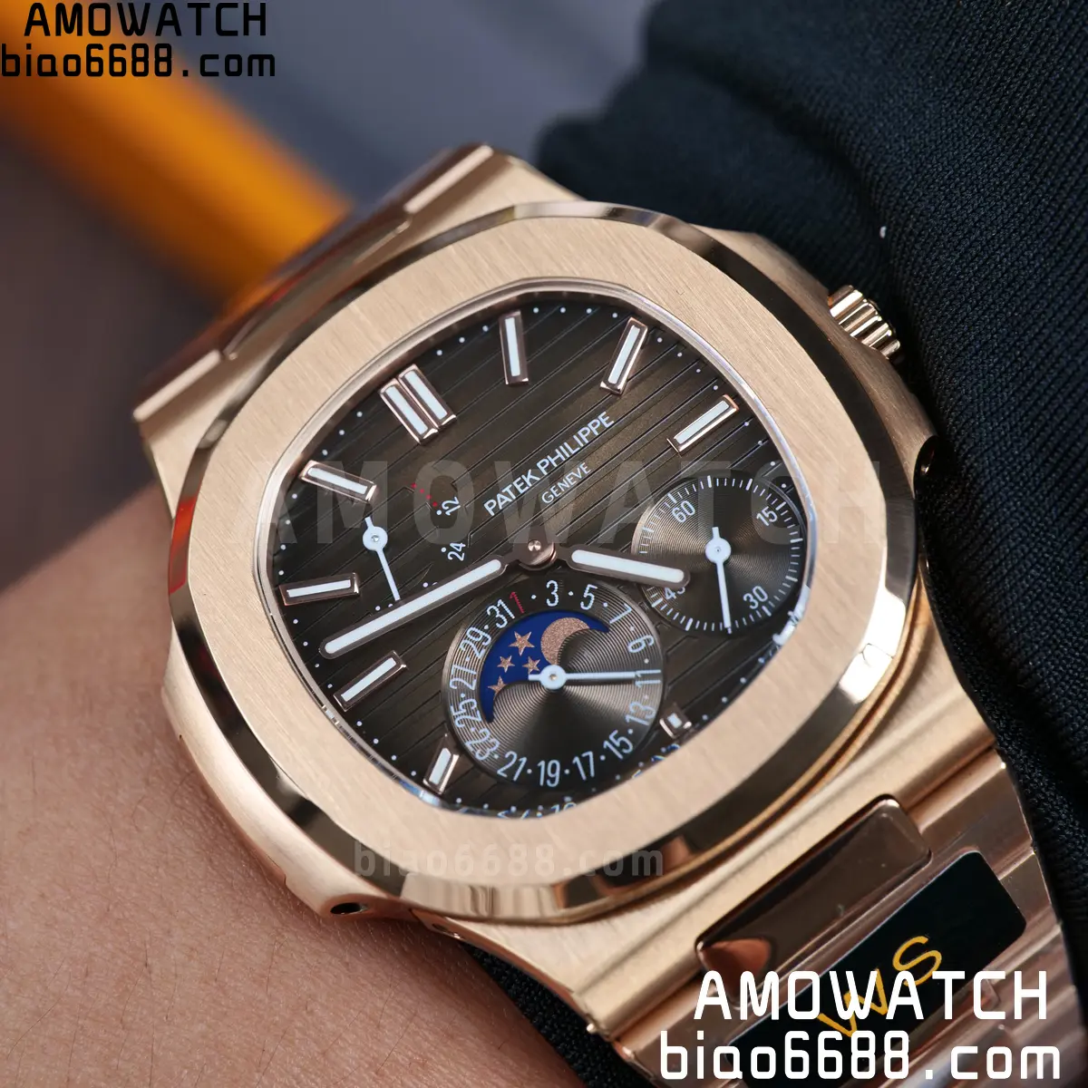 Patek Philippe Nautilus 5712R RG WSF 1:1 Best Edition Brown Dial on RG Bracelet JH240 Super Clone 115 909ea6f1169a3a1 阿默表行AmoWatch