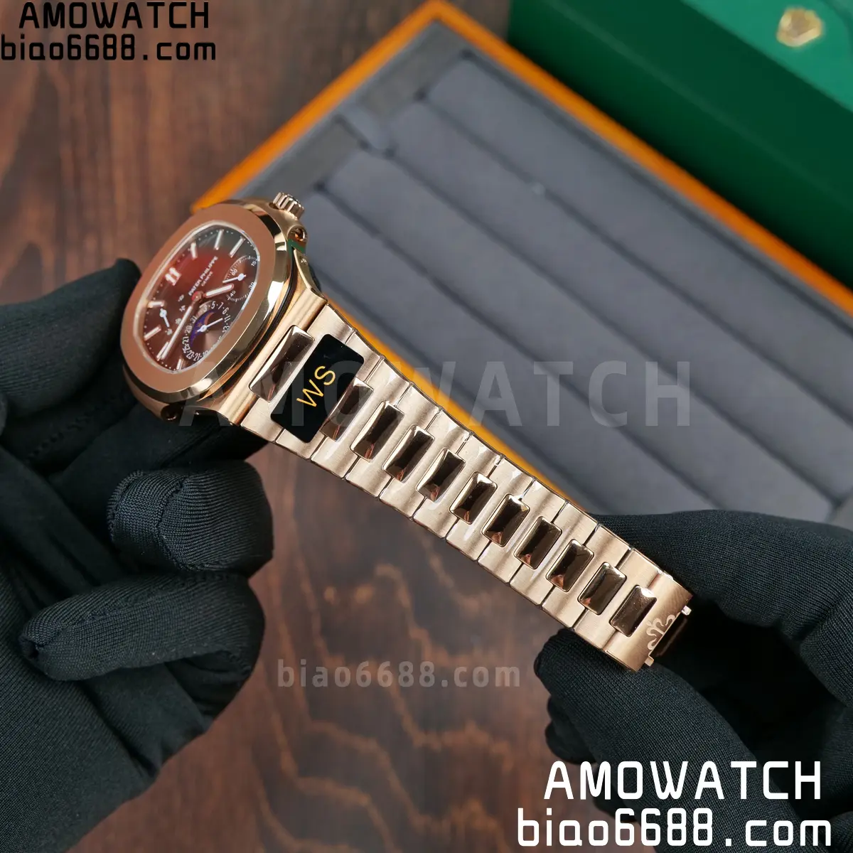 Patek Philippe Nautilus 5712R RG WSF 1:1 Best Edition Brown Dial on RG Bracelet JH240 Super Clone 86 92a63de4c16e2b1 阿默表行AmoWatch