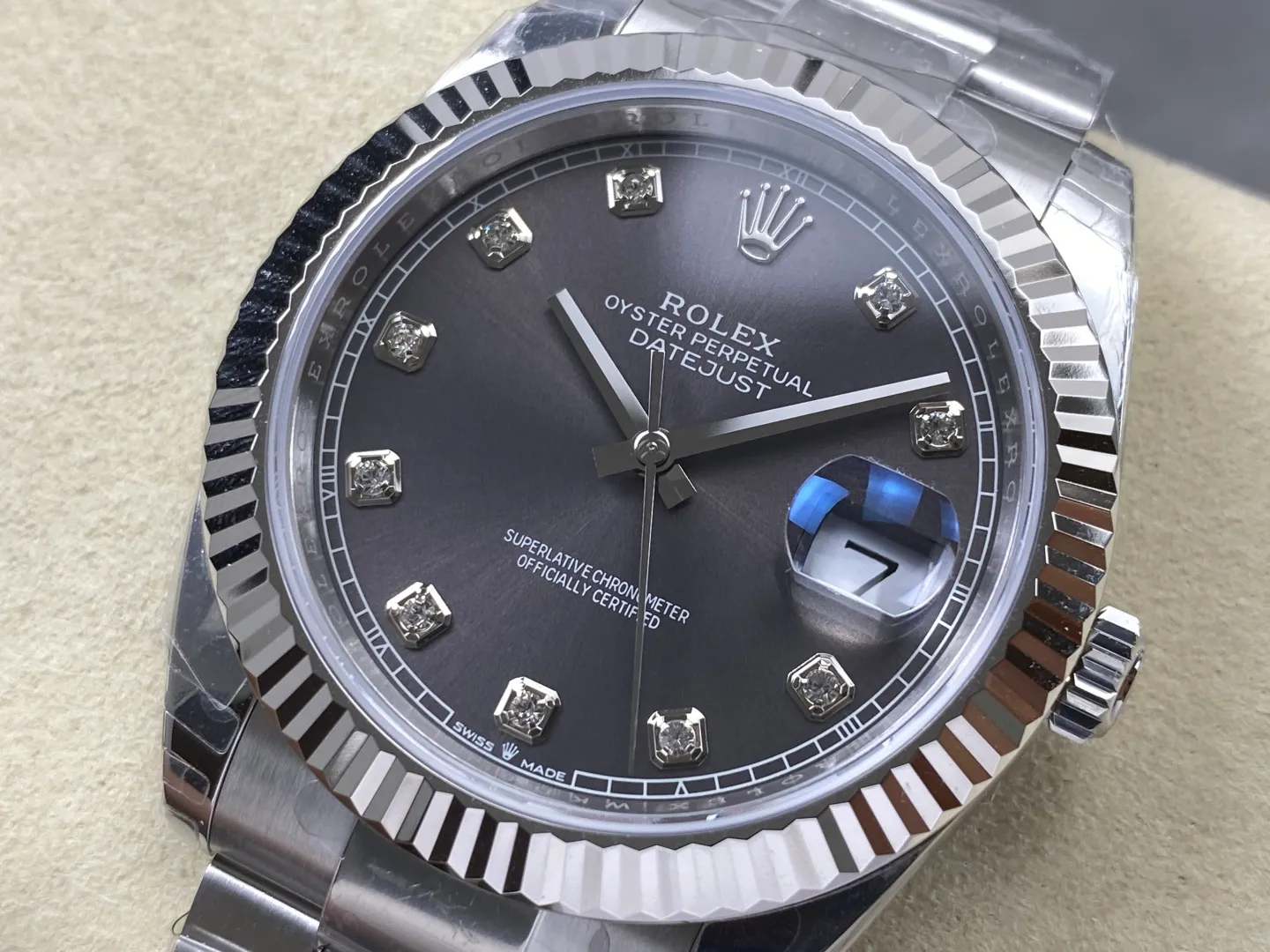Rolex DateJust 41 126334 WKD 1:1 Best Edition Gray Diamond Dial on Oyster Bracelet JH3235 (Free Sprung) 34 930d7daebf8134c AMO Watch