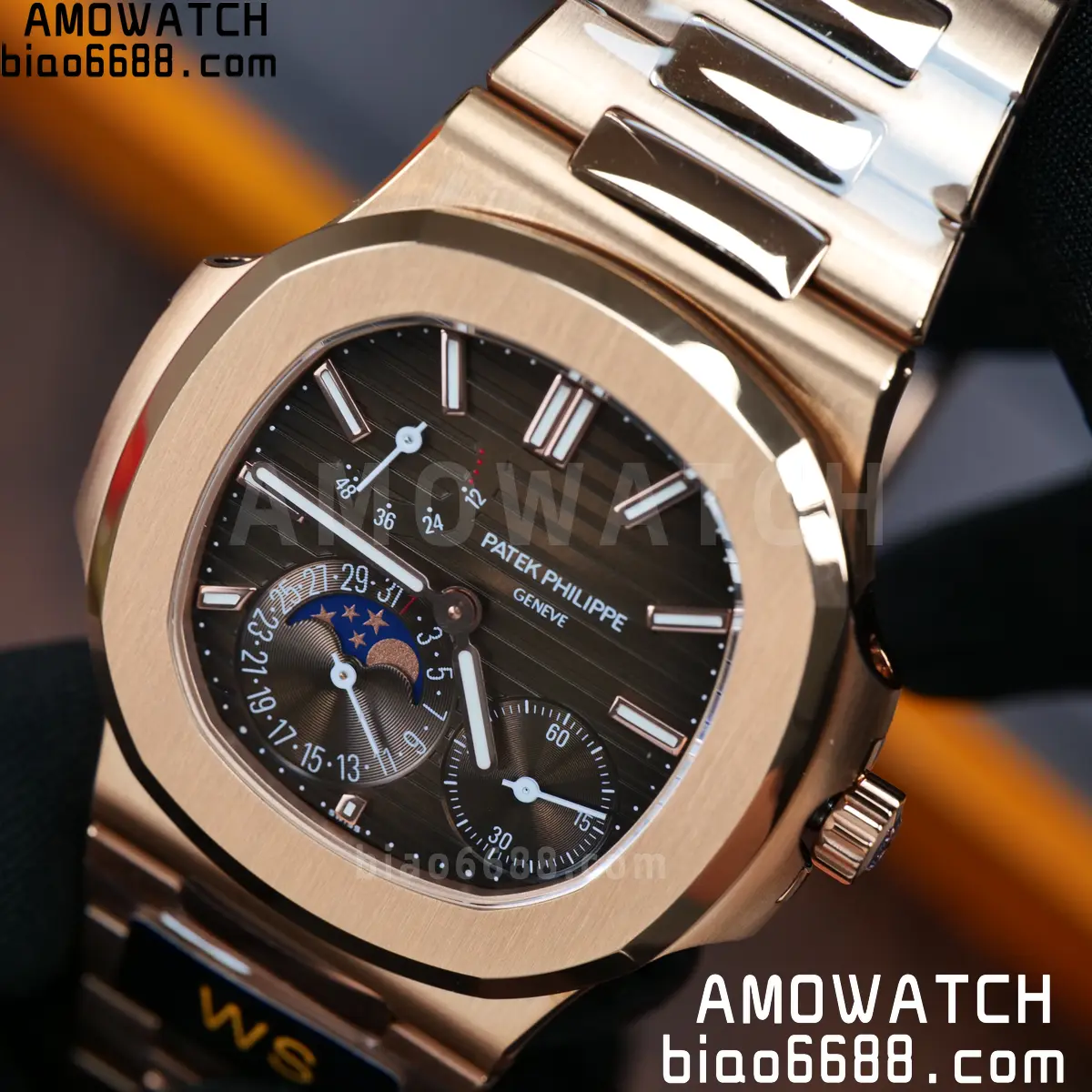 Patek Philippe Nautilus 5712R RG WSF 1:1 Best Edition Brown Dial on RG Bracelet JH240 Super Clone 107 955385b0b1fd1ff 阿默表行AmoWatch