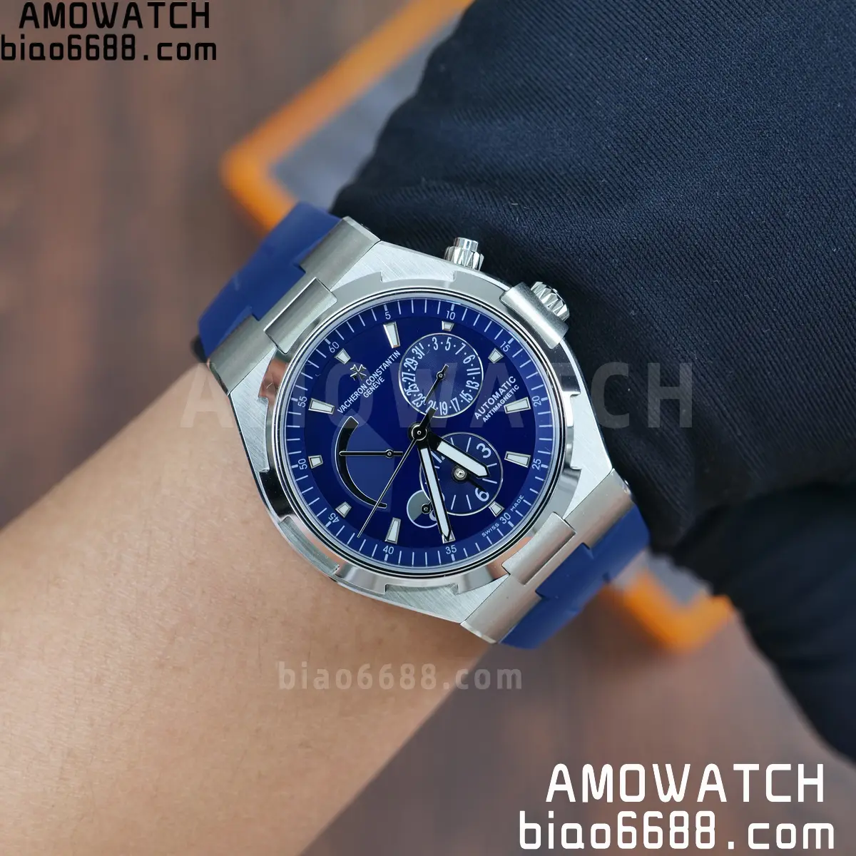 VC Overseas 47450 SS 9F Best Edition Blue Dial on Blue Rubber Strap 90 955dd306bd0d152 AMO Watch