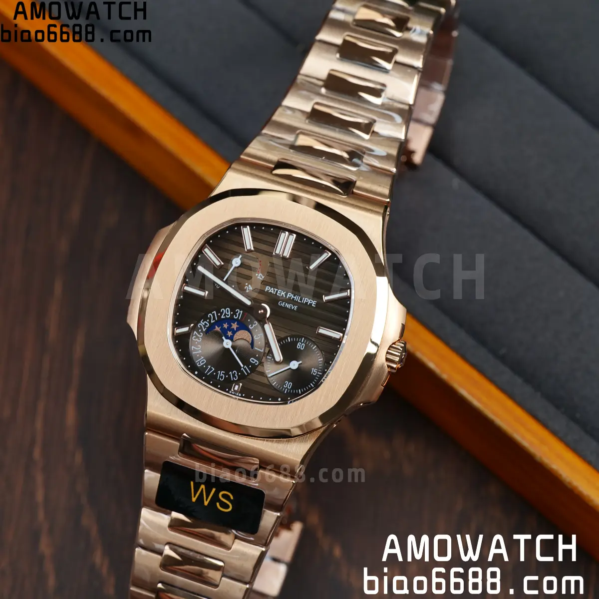 Patek Philippe Nautilus 5712R RG WSF 1:1 Best Edition Brown Dial on RG Bracelet JH240 Super Clone 119 962f5a02beaa1b2 阿默表行AmoWatch