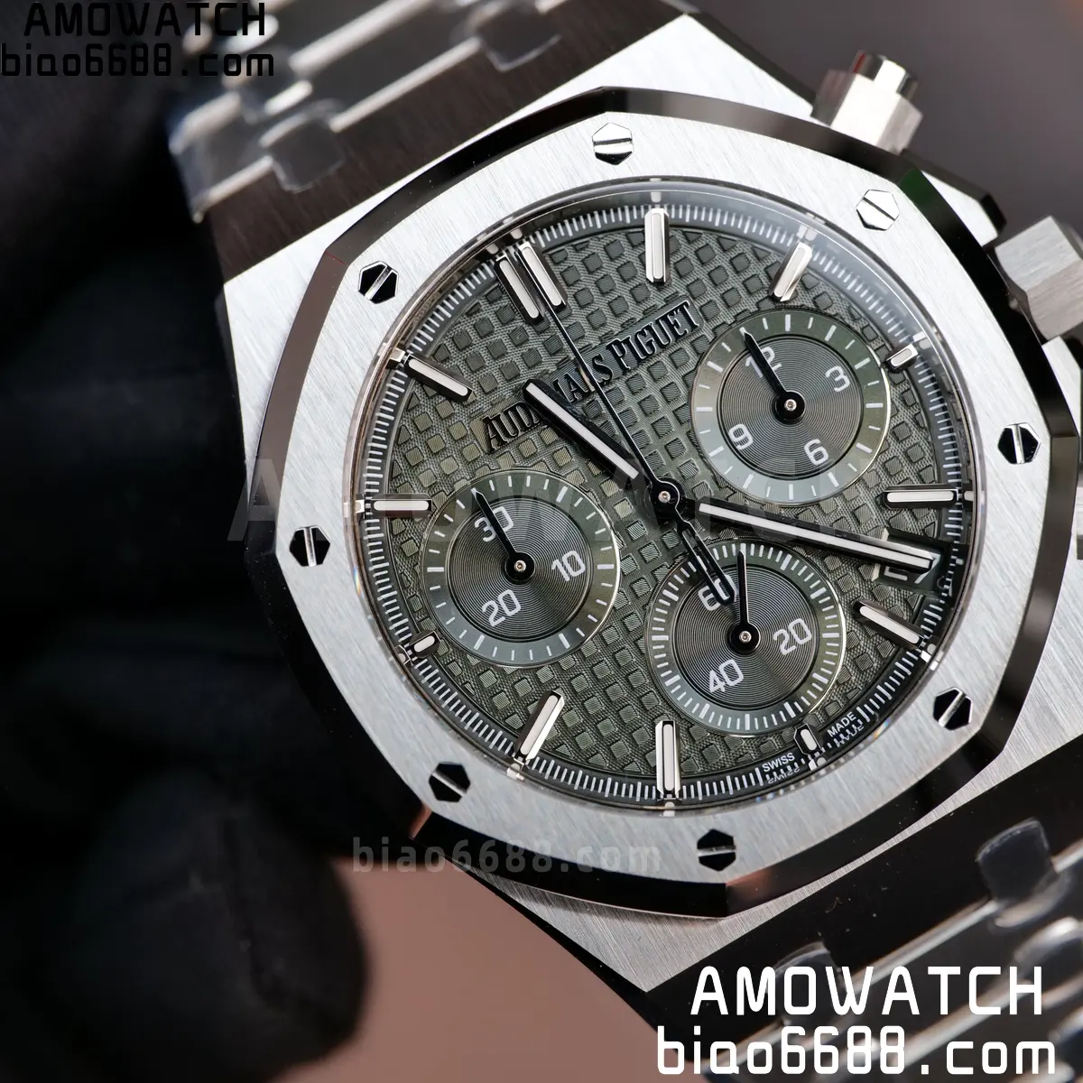 AP Royal Oak Chrono 26240 SS ZF 1:1 Best Edition Green Dial on SS Bracelet SA4401 Super Clone V2 (Free Sprung) 83 9647c2b6e7ca8aa 阿默表行AmoWatch