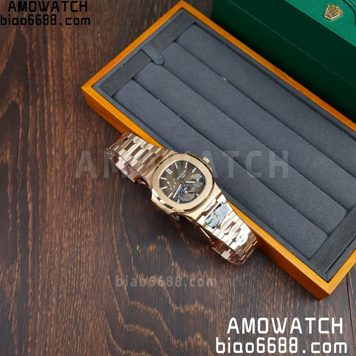 Patek Philippe Nautilus 5712R RG WSF 1:1 Best Edition Brown Dial on RG Bracelet JH240 Super Clone 82 96e38ec932b1160 阿默表行AmoWatch