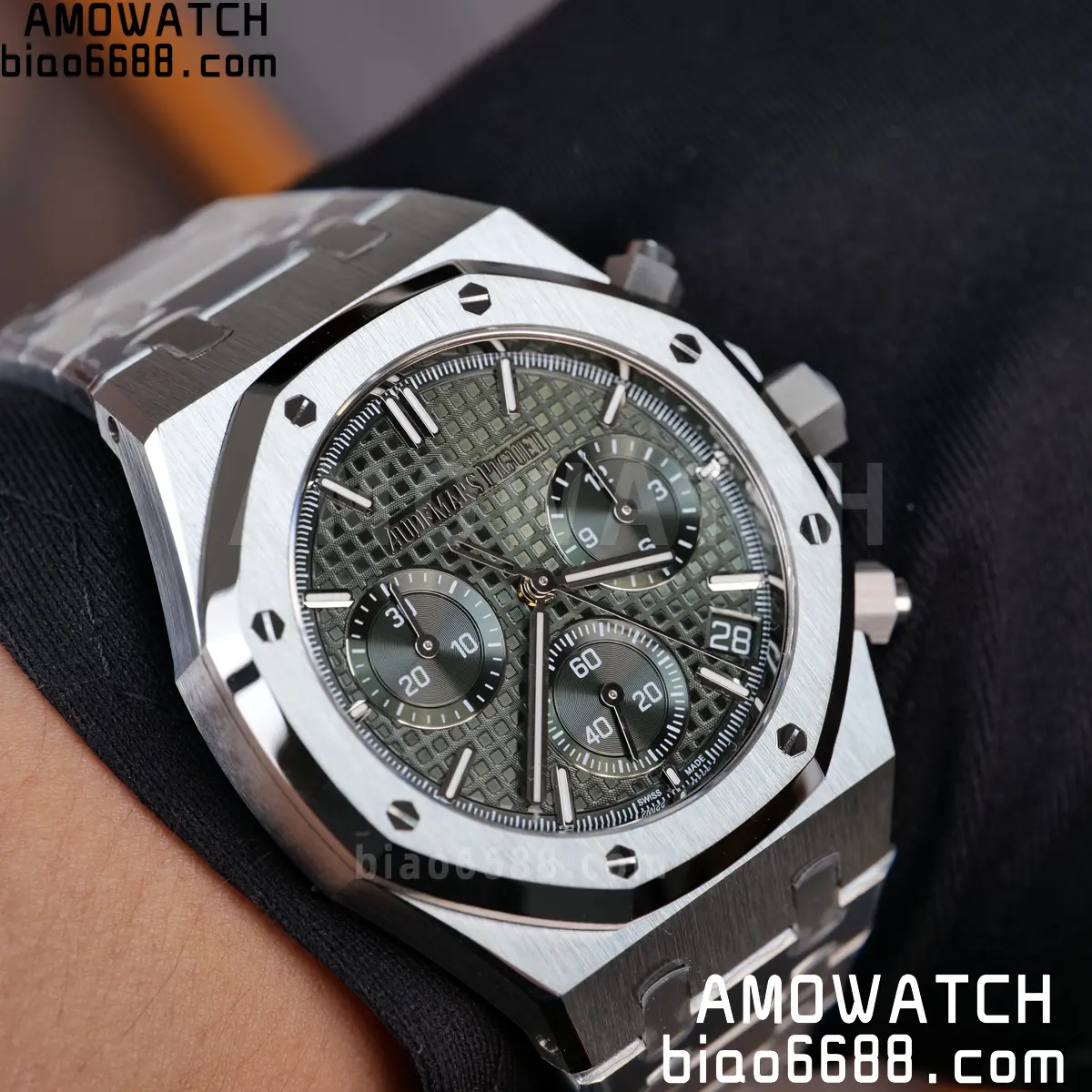 AP Royal Oak Chrono 26240 SS ZF 1:1 Best Edition Green Dial on SS Bracelet SA4401 Super Clone V2 (Free Sprung) 96 9790c272df9bf95 阿默表行AmoWatch