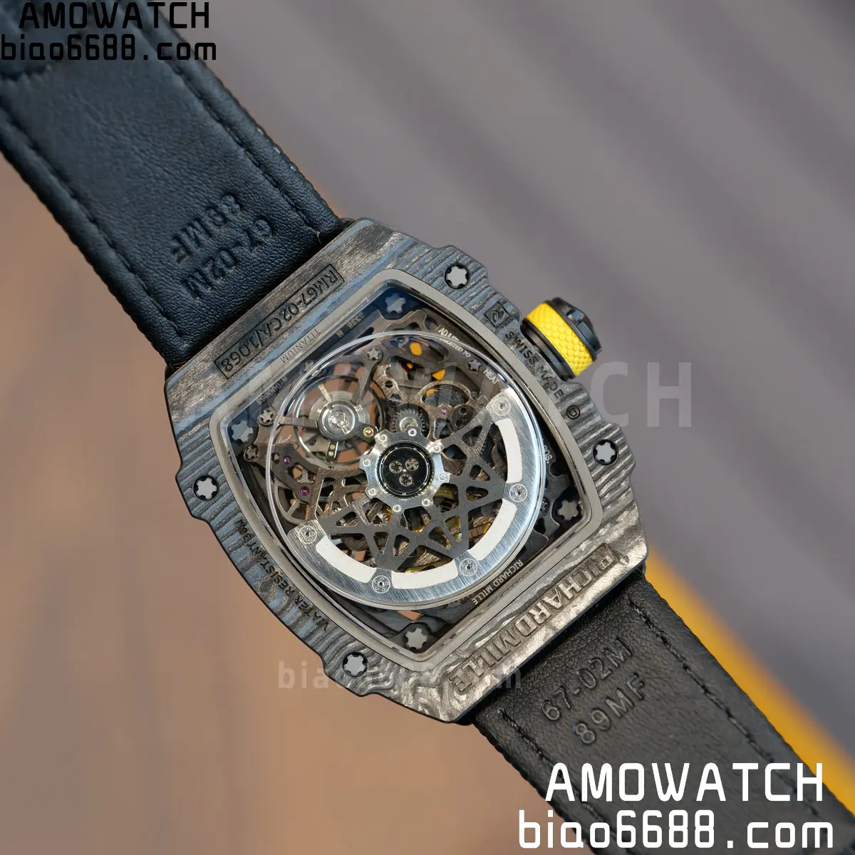 RICHARD MILLE RM67-02 Black NTPT Yellow Skeleton Dial on Black NylonStrap CRMA7 Clone V10 107 98ba1e6d97554ee 阿默表行AmoWatch