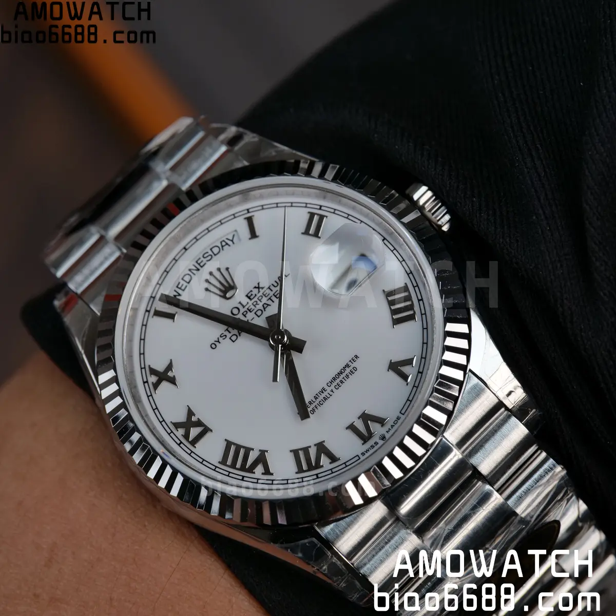 Rolex DayDate 128236 36mm KF 1:1 Best Edition Silvery Roman Dial (Gain Weight) 90 98cbfcdb07c8799 阿默表行AmoWatch