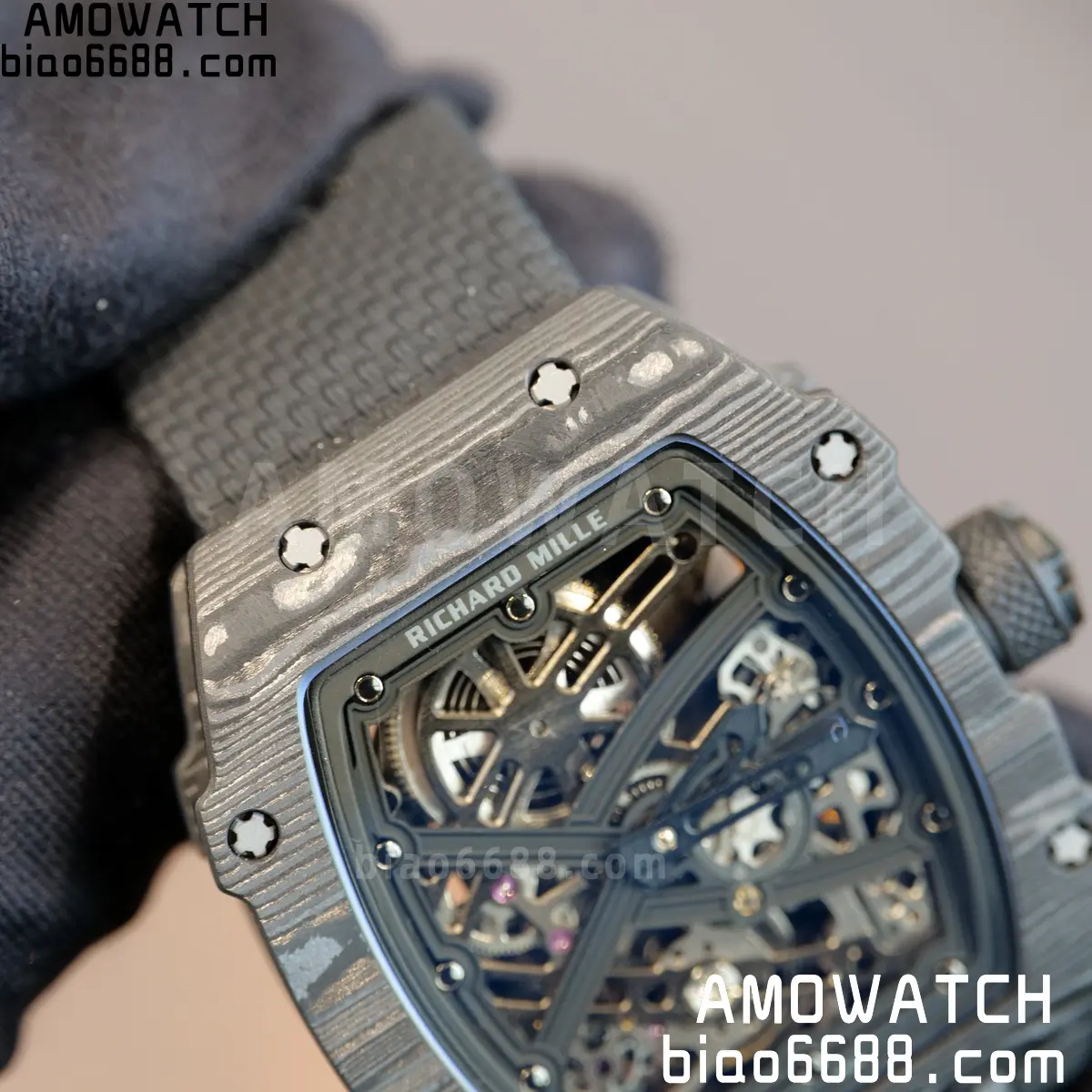 RICHARD MILLE RM67-02 Black NTPT All Black Skeleton Dial on Black Elastic strap CRMA7 Clone V10 88 9ceb7d7d361467f 阿默表行AmoWatch