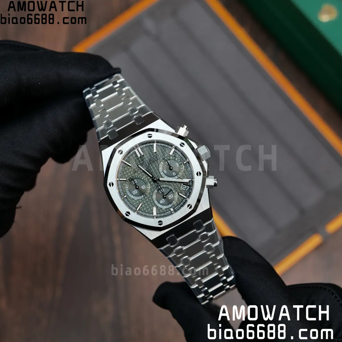 AP Royal Oak Chrono 26240 SS ZF 1:1 Best Edition Green Dial on SS Bracelet SA4401 Super Clone V2 (Free Sprung) 70 9ed1d77a160cea9 阿默表行AmoWatch