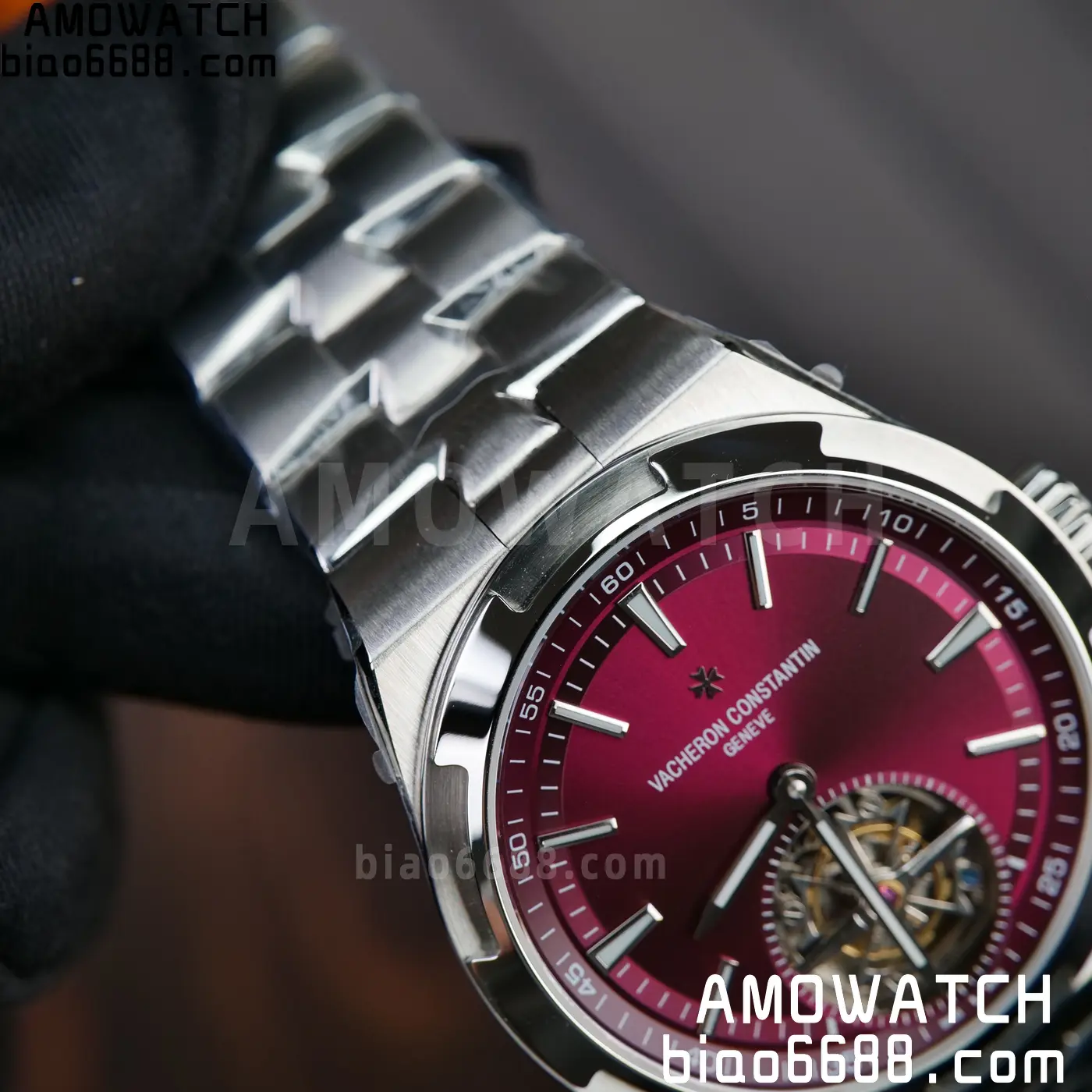 VC Overseas 42.5mm 6000V BBS Factory Best Edition Red Dial SS Bracelet Tourbillon 77 9fc23cef6be69f5 AMO Watch