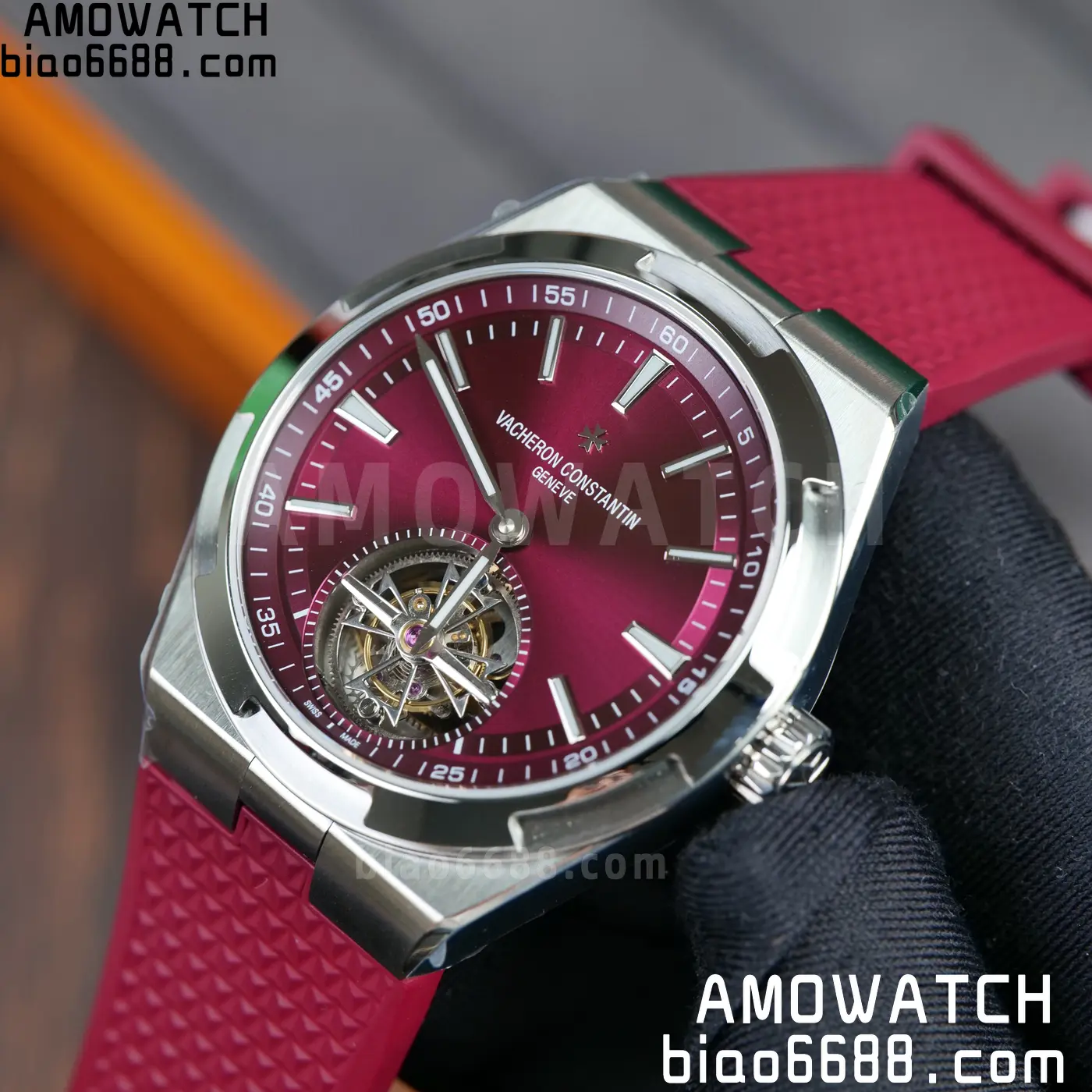 VC Overseas 42.5mm 6000V BBS Factory Best Edition Red Dial Red Rubber Strap Tourbillon 83 a170b83857257fd AMO Watch