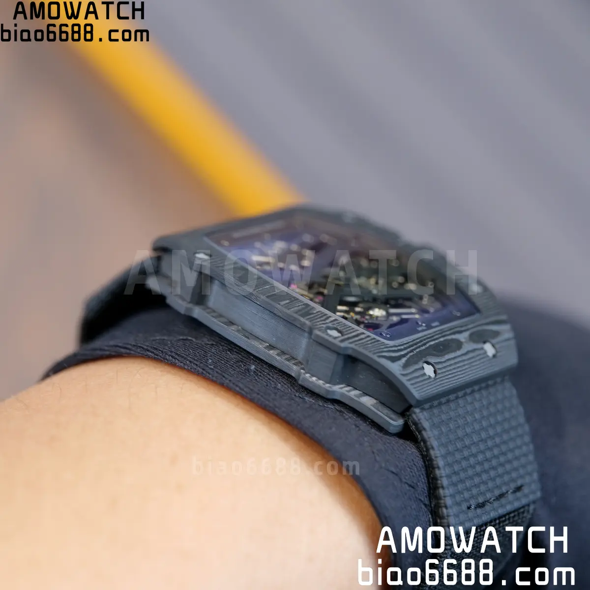 RICHARD MILLE RM67-02 Black NTPT All Black Skeleton Dial on Black Elastic strap CRMA7 Clone V10 100 a1cd9f5385359b0 阿默表行AmoWatch