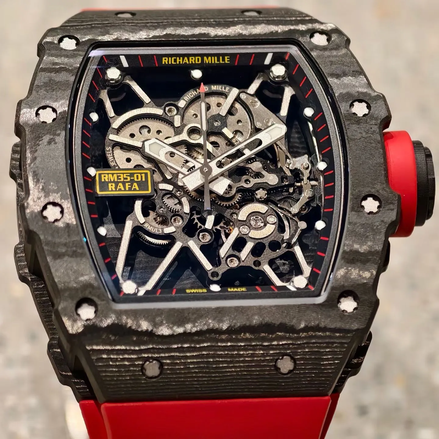 RM35-01 NTPT Mille Studio 1:1 Best Edition on Red Rubber Strap RMUL3 Super Clone (Custom Case Set) 20 a3d06e4ef2b2e71 AMO Watch