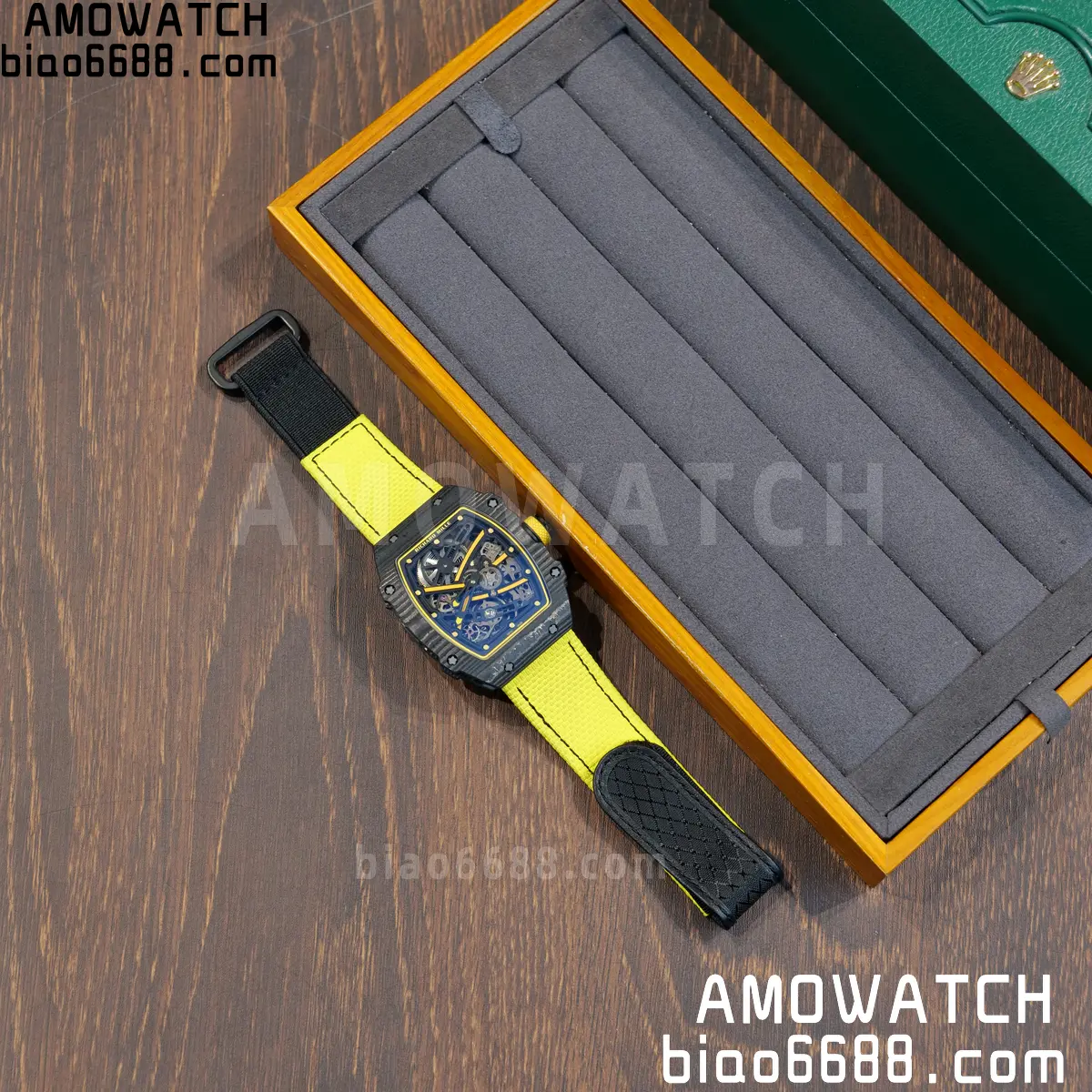 RICHARD MILLE RM67-02 Black NTPT Yellow Skeleton Dial on Yellow Nylon Strap CRMA7 Clone V10 86 a42e2f14d5ff2fb 阿默表行AmoWatch