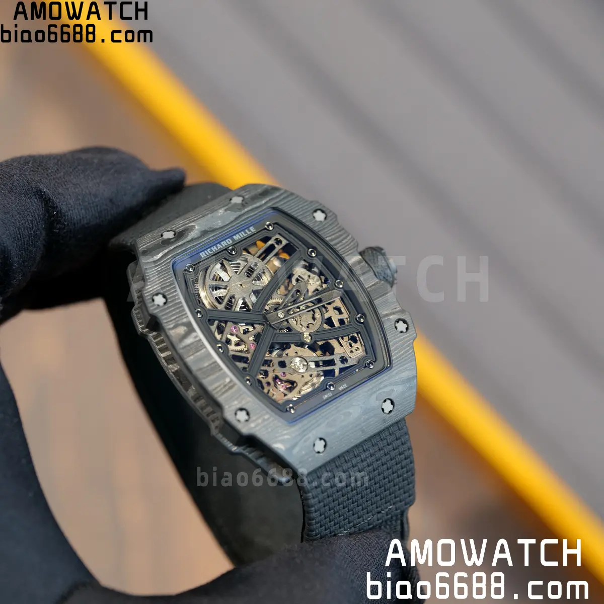 RICHARD MILLE RM67-02 Black NTPT All Black Skeleton Dial on Black Elastic strap CRMA7 Clone V10 89 a54a659464b1b6c 阿默表行AmoWatch