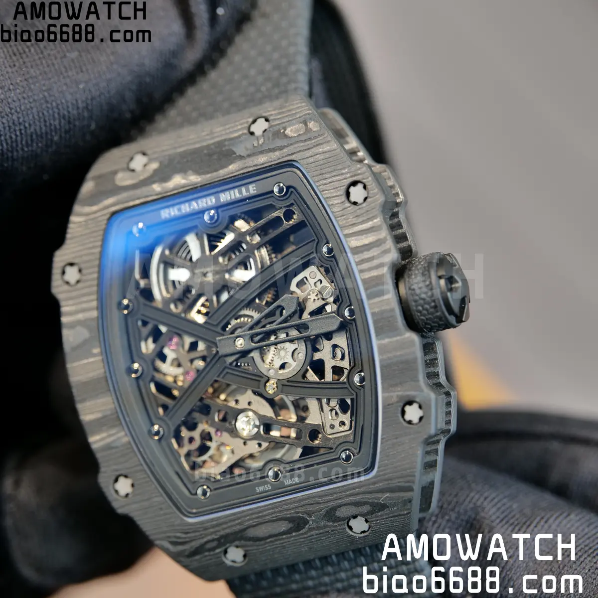 RICHARD MILLE RM67-02 Black NTPT All Black Skeleton Dial on Black Elastic strap CRMA7 Clone V10 86 a87feb12949ea42 阿默表行AmoWatch