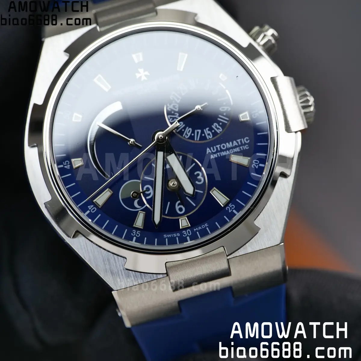VC Overseas 47450 SS 9F Best Edition Blue Dial on Blue Rubber Strap 78 a94139a802260ed AMO Watch