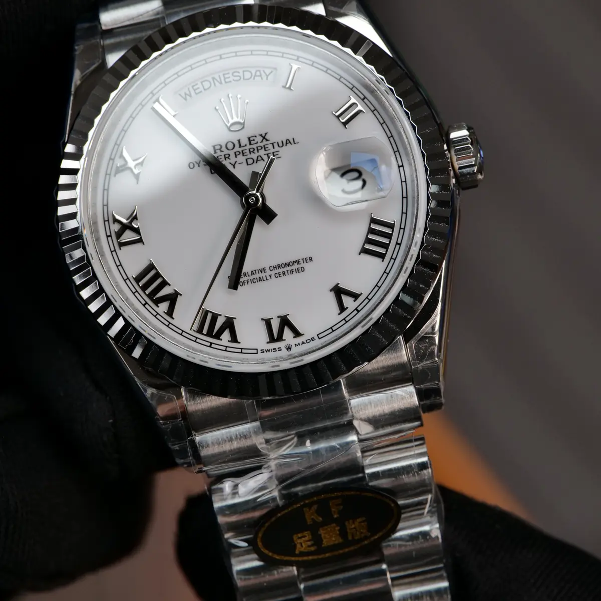 Rolex DayDate 128236 36mm KF 1:1 Best Edition Silvery Roman Dial (Gain Weight) 82 abb634af5ff4221 阿默表行AmoWatch