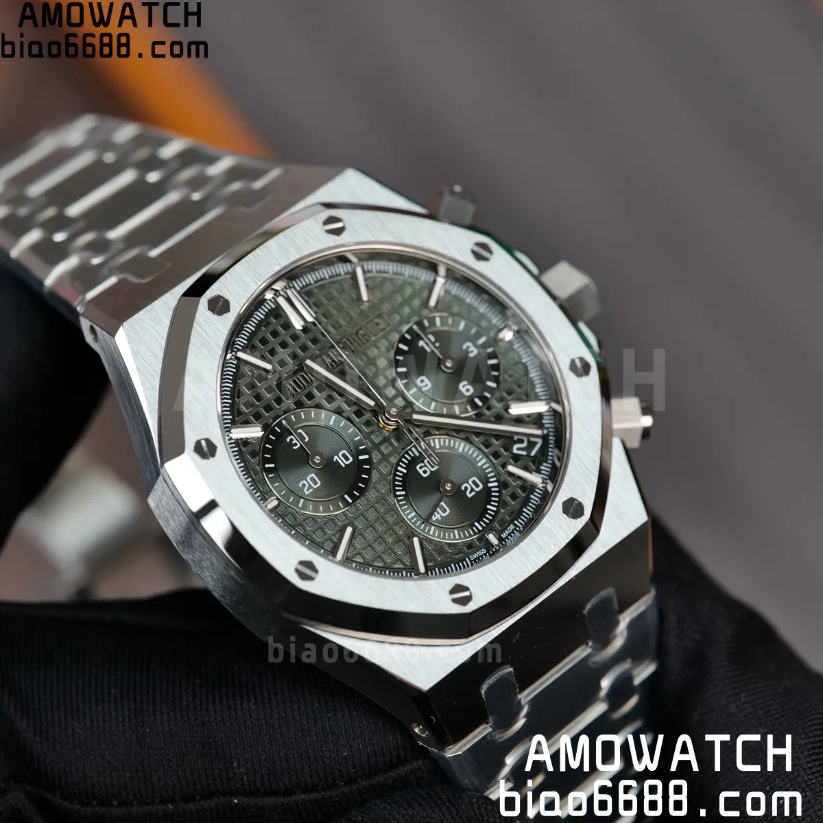 AP Royal Oak Chrono 26240 SS ZF 1:1 Best Edition Green Dial on SS Bracelet SA4401 Super Clone V2 (Free Sprung) 79 af5da405accfb46 阿默表行AmoWatch