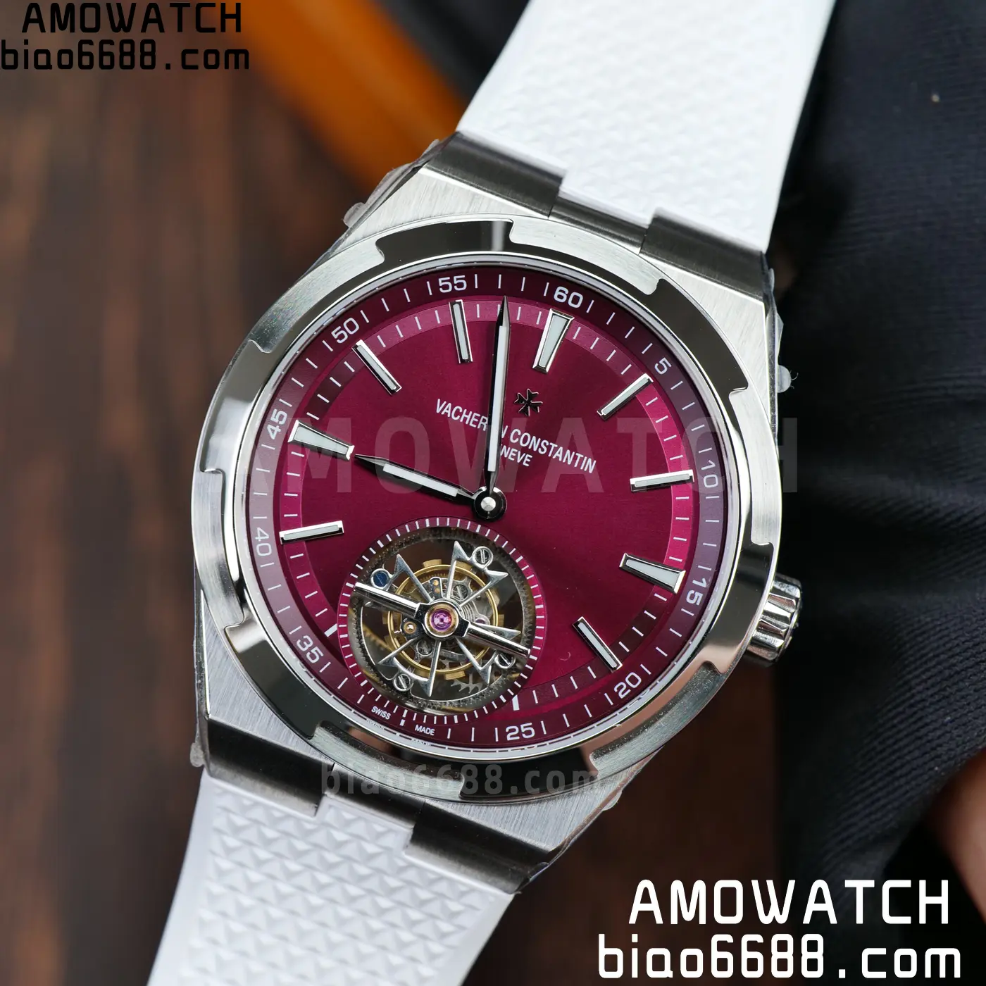 VC Overseas 42.5mm 6000V BBS Factory Best Edition White Dial Red Rubber Strap Tourbillon 72 af78485776201ca AMO Watch