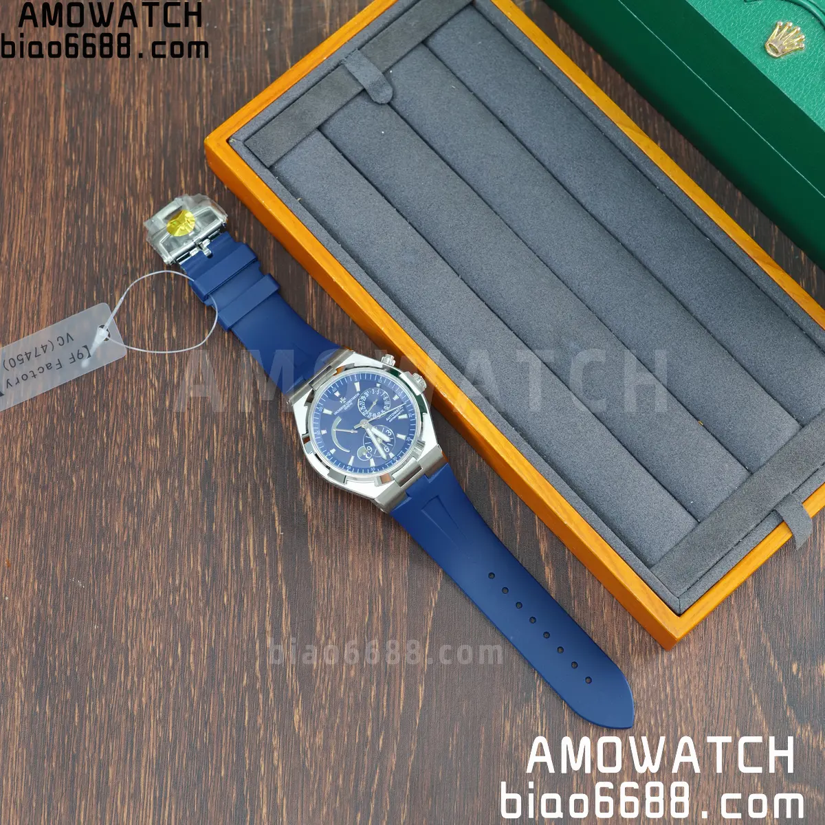 VC Overseas 47450 SS 9F Best Edition Blue Dial on Blue Rubber Strap 62 b1991efceb76d1c AMO Watch